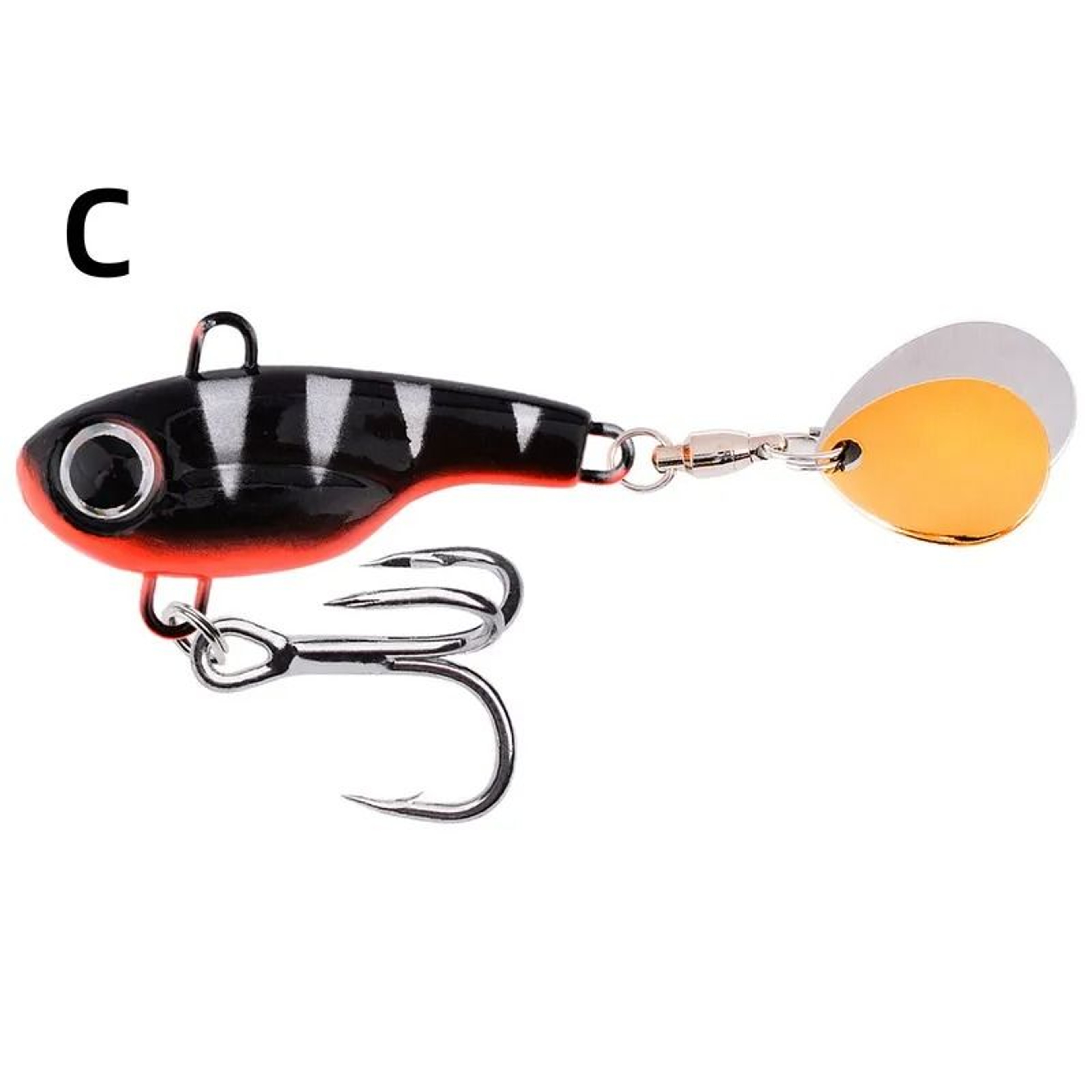 Metal VIB Spinner Fishing Lure With Double Sequins Sinking Rotating Spoon Bait For Bass And Trout 9