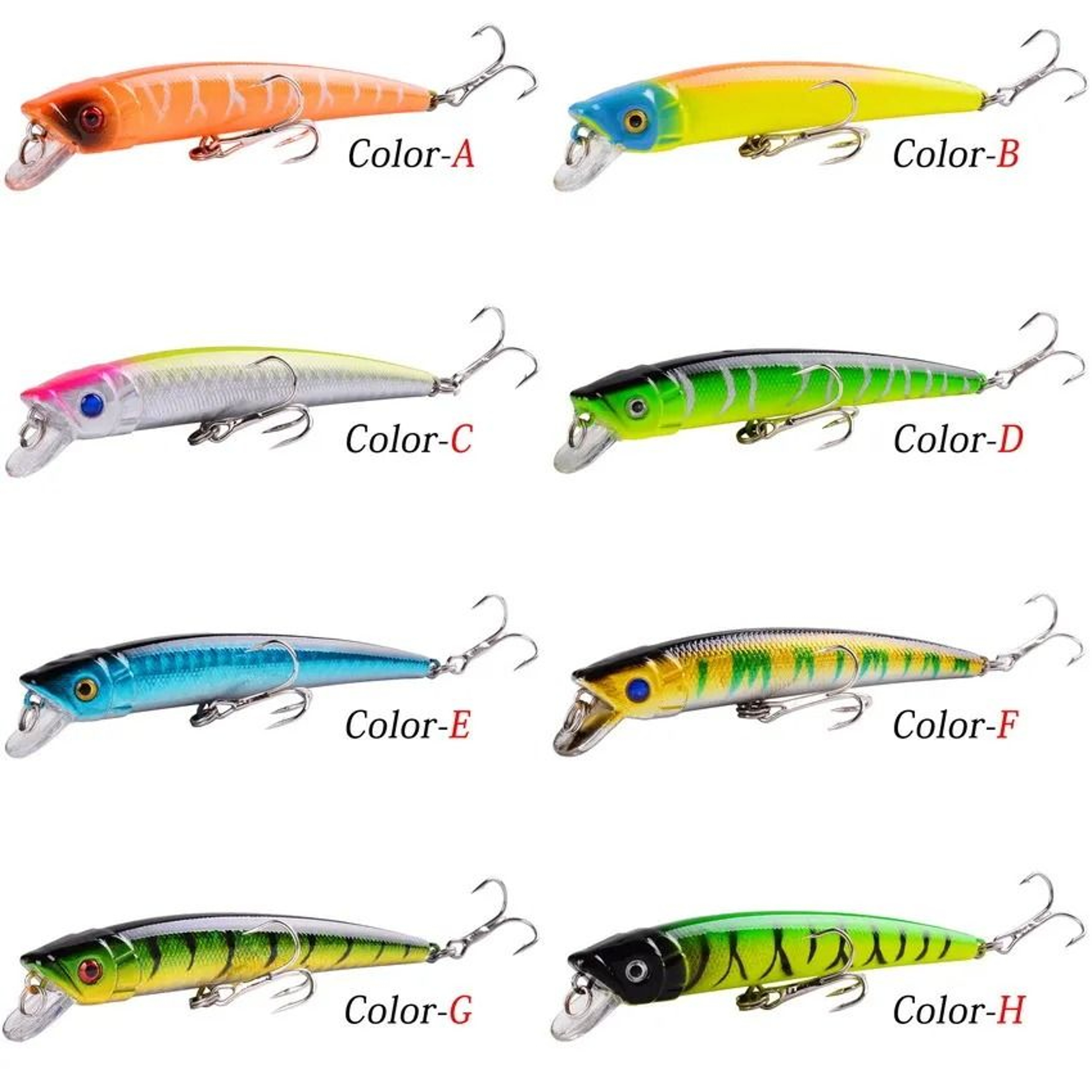 8 Piece Minnow Crankbait Fishing Lure Set 354 In Wobblers Swimbait Kit For Bass Pike And Carp 2