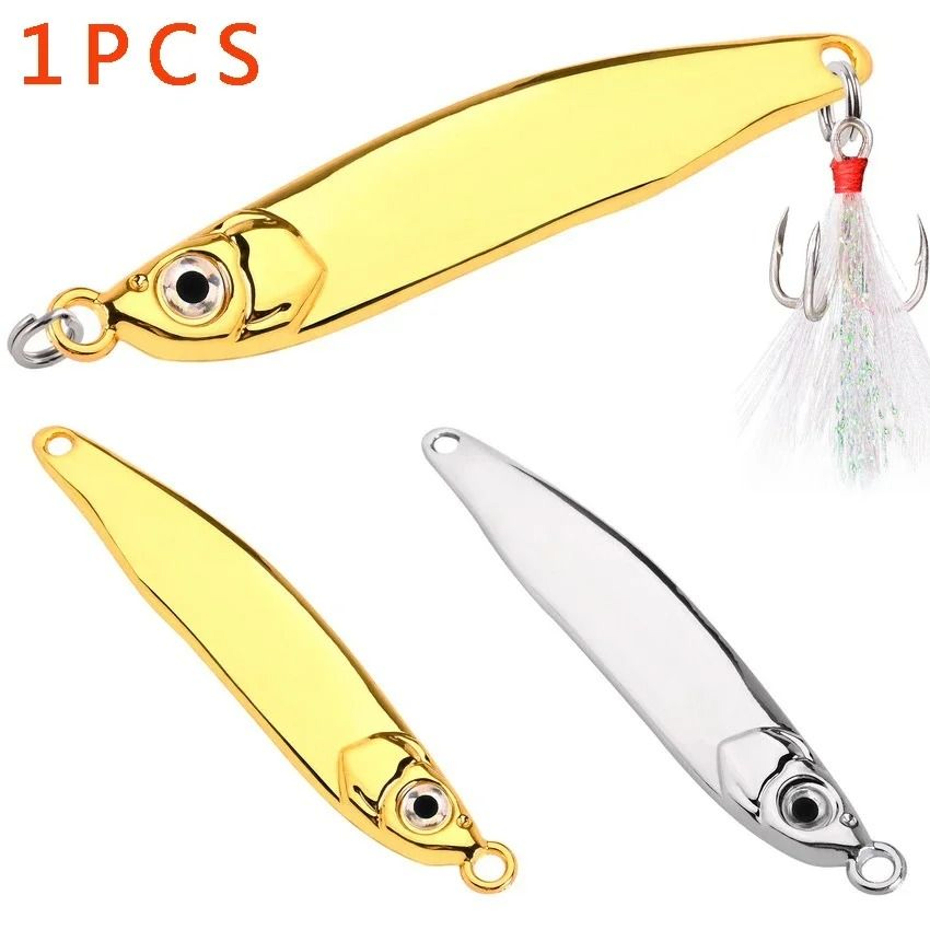 Metal Spoon Fishing Lure Silver Or Gold Sequin Bait For Bass Trout And Pike 0