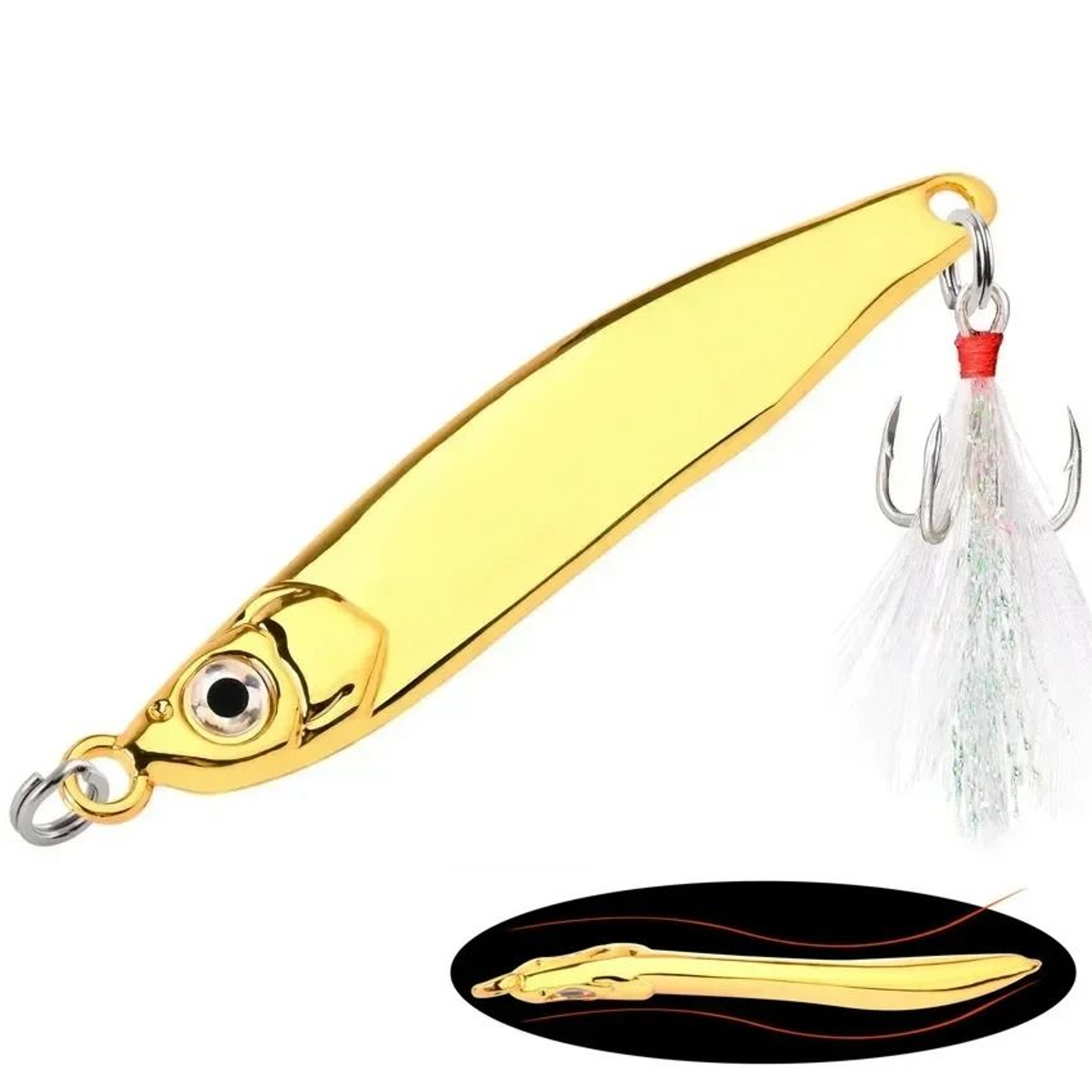 Metal Spoon Fishing Lure Silver Or Gold Sequin Bait For Bass Trout And Pike 8