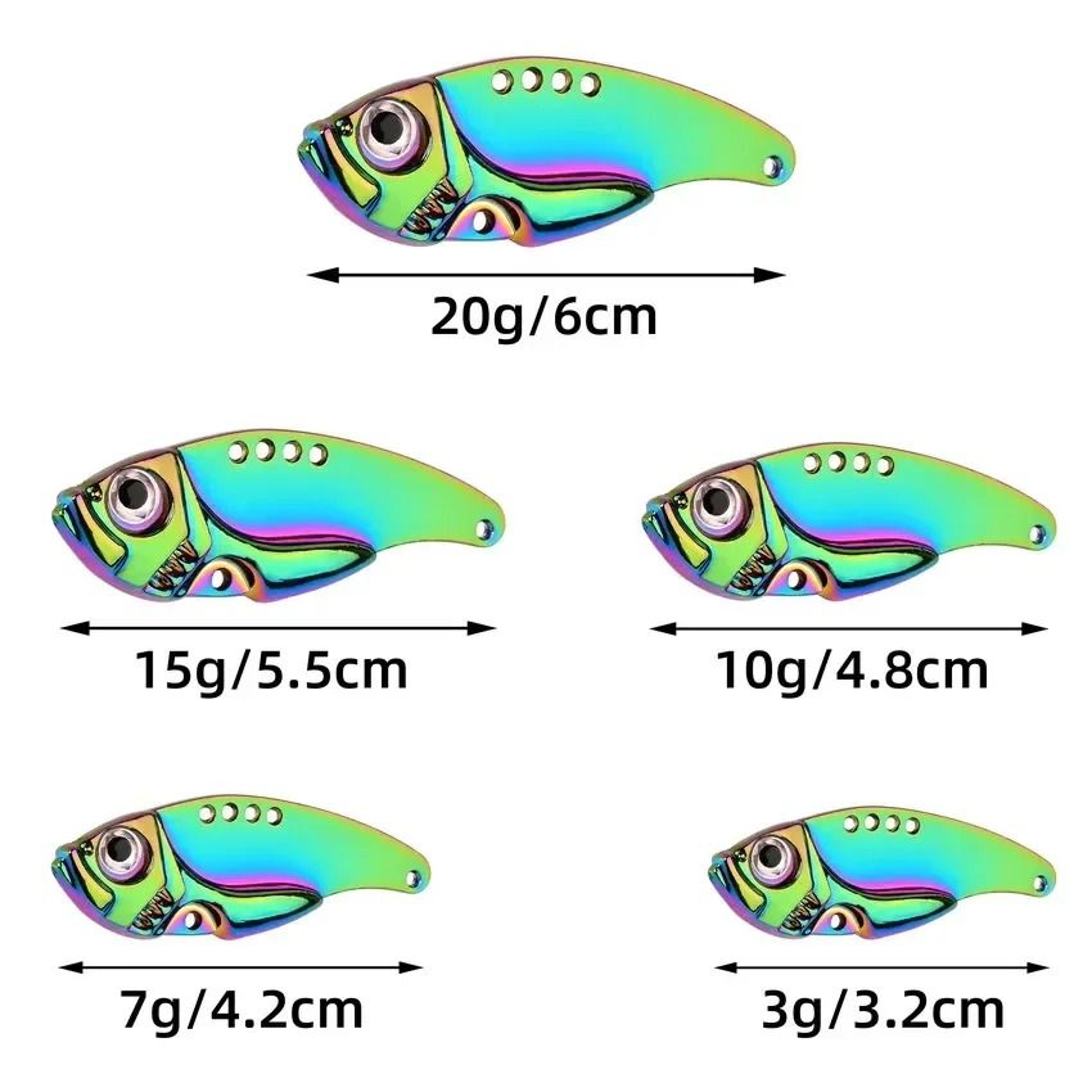 Metal VIB Blade Fishing Lure Sinking Vibration Spinner Bait With 3D Eyes For Bass Pike And Perch 3