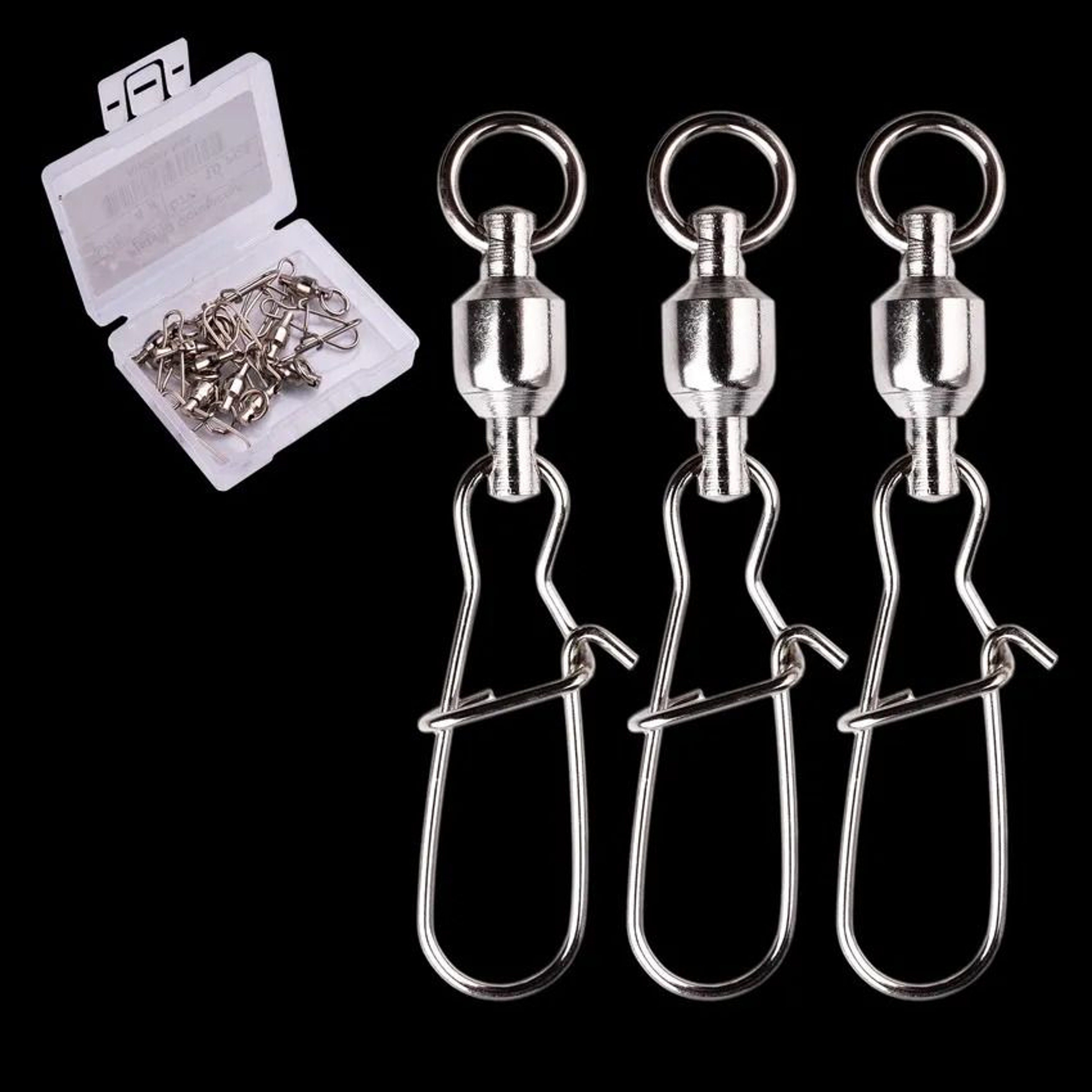 10Piece Reinforced Ball Bearing Fishing Swivel Connector Set With Interlock Snap 0 To 6 0
