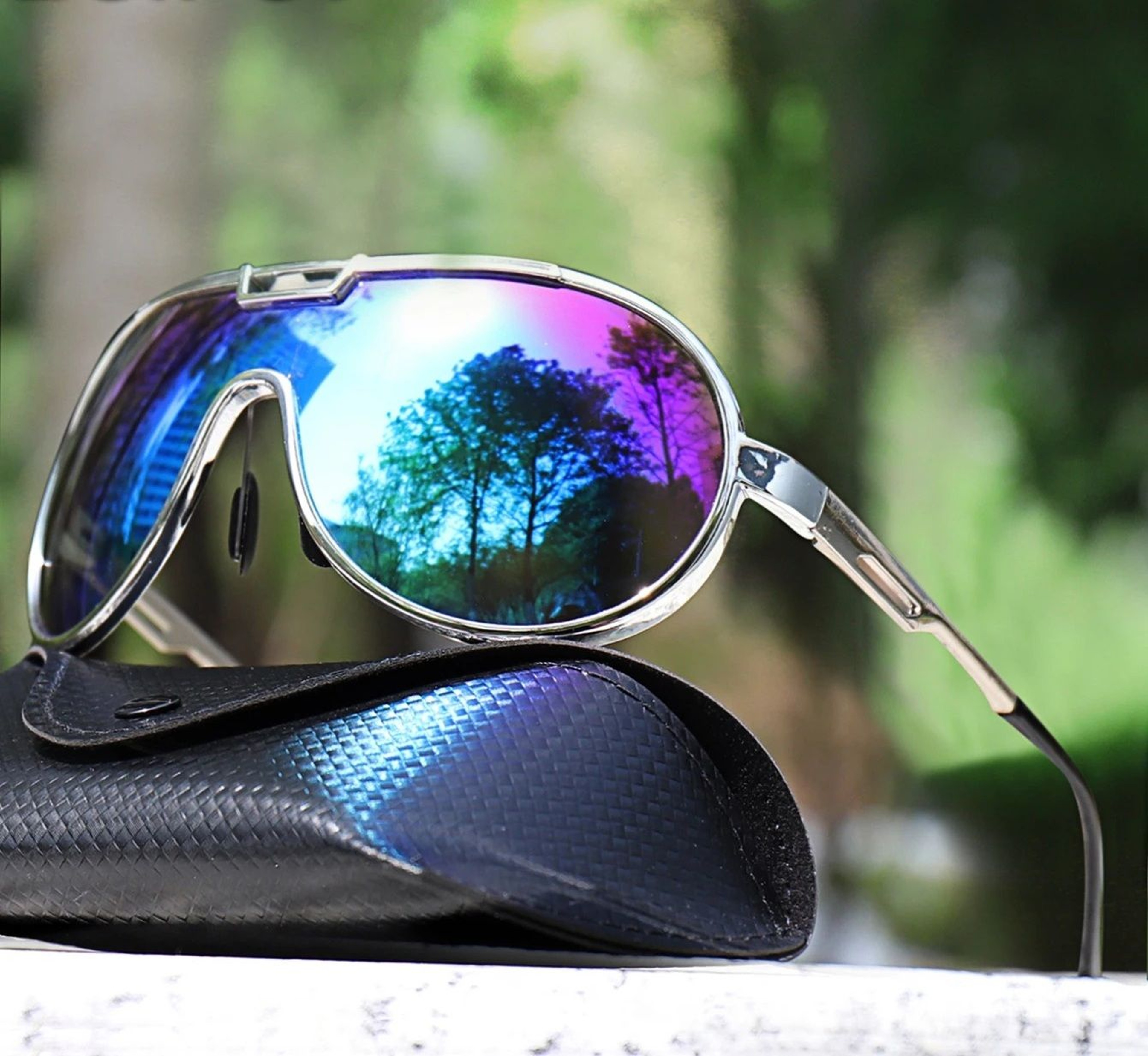 Trendy Round Windproof Fishing Sunglasses With UV Protection And Box For Men And Women 9