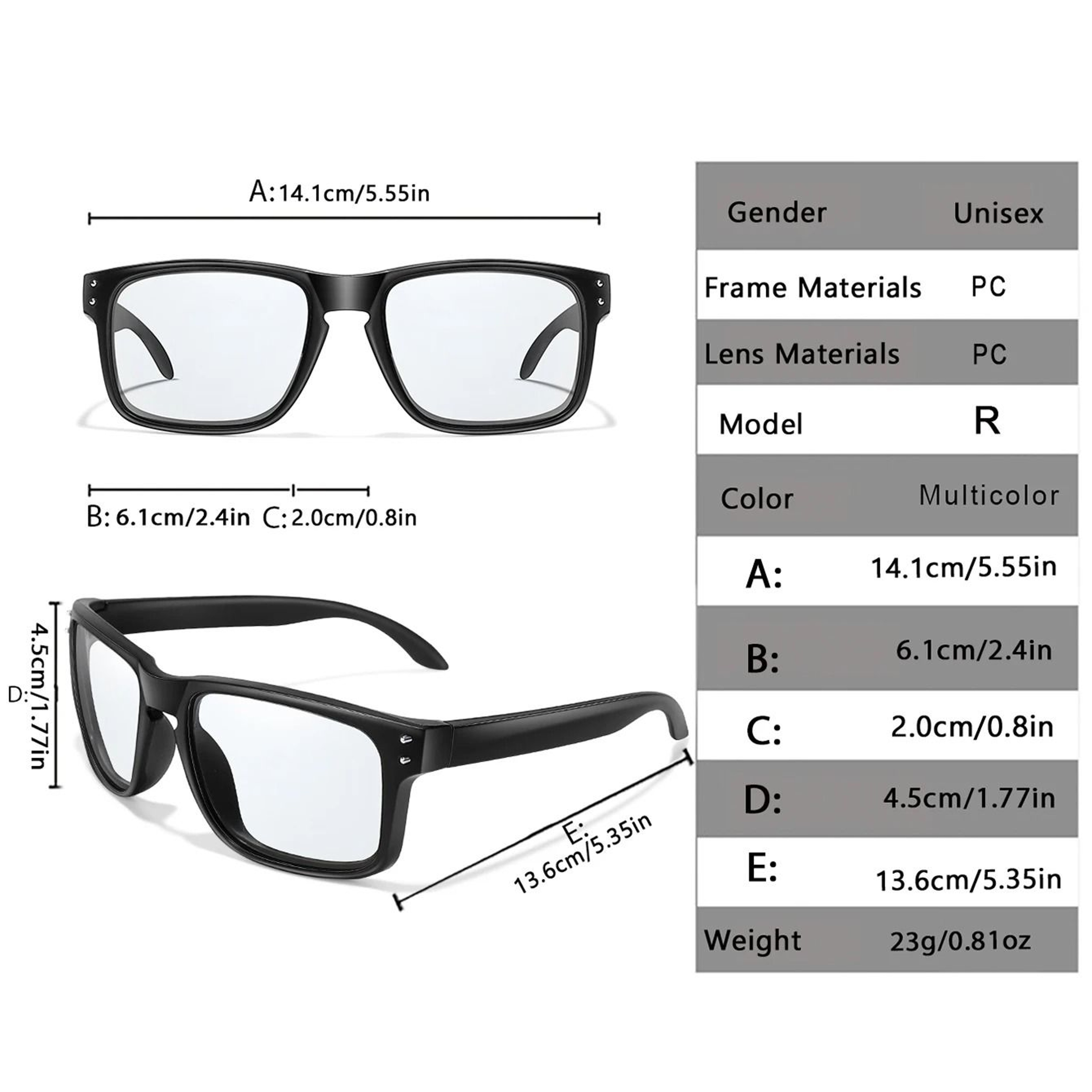 Photochromic Windproof Square Sports Sunglasses For Men And Women Cycling MTB Eyewear 1