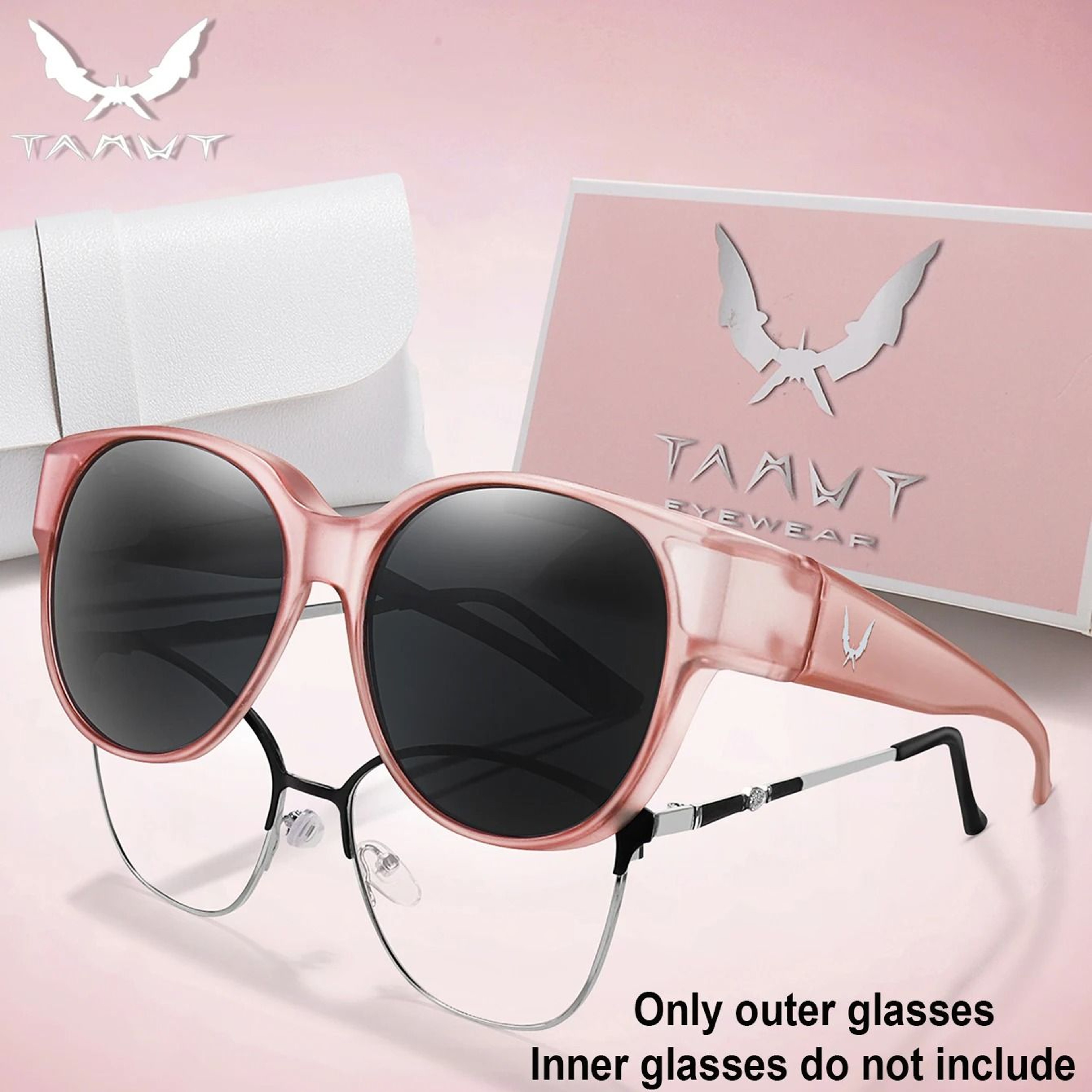 Over Glasses UV Protection Round Sunglasses With Box Cover For Myopia Eyeglasses Unisex Outdoor Sha 10