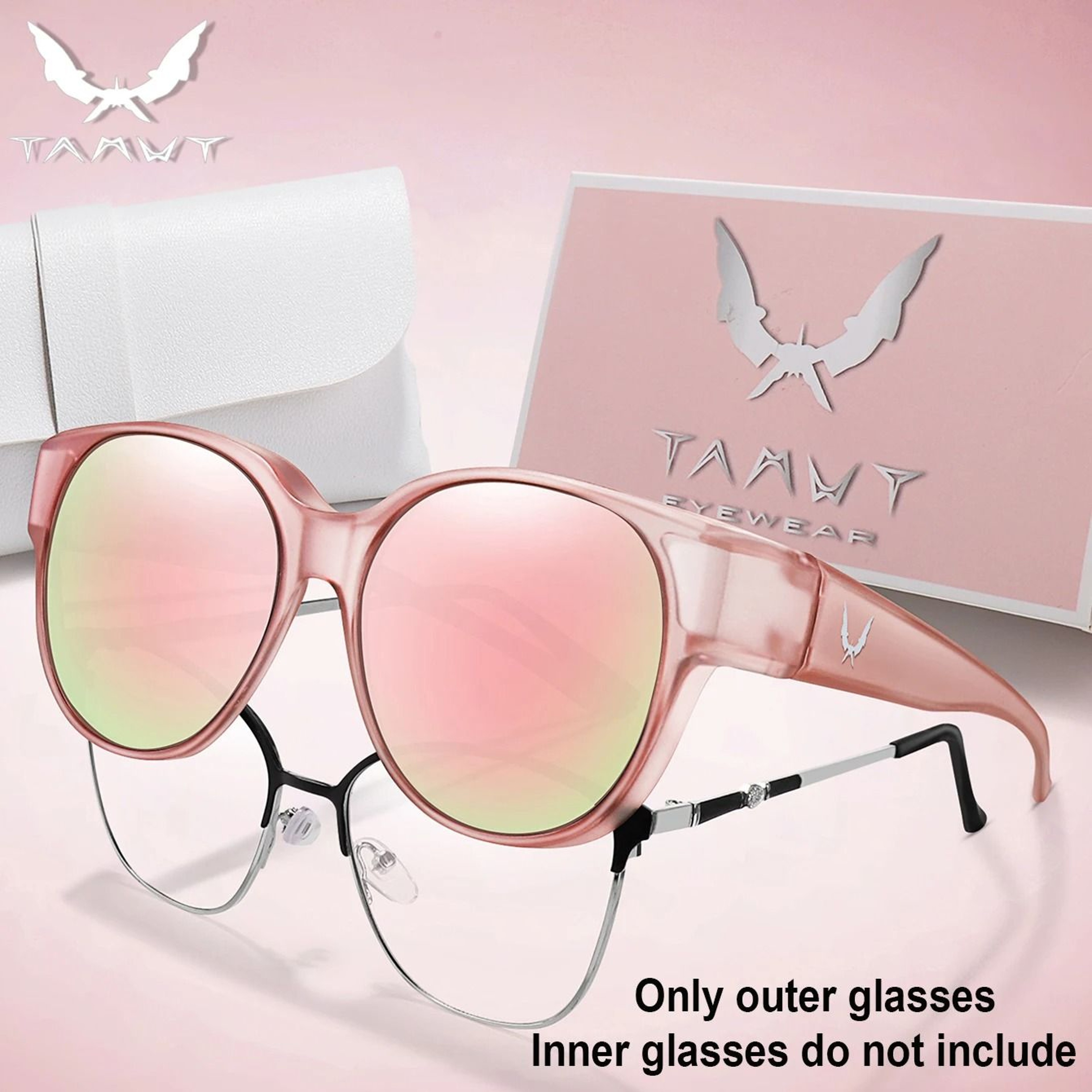Over Glasses UV Protection Round Sunglasses With Box Cover For Myopia Eyeglasses Unisex Outdoor Sha 12