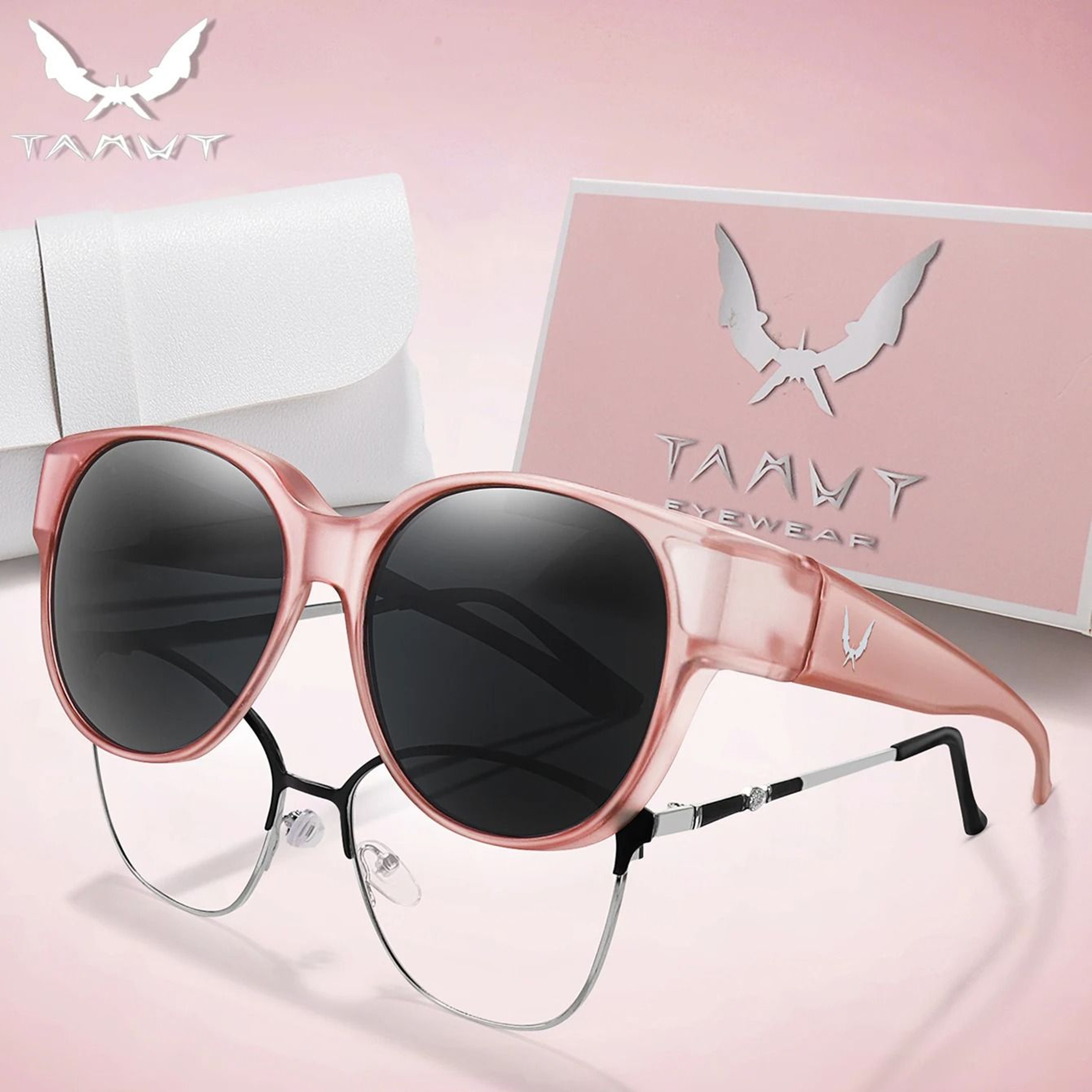 Over Glasses UV Protection Round Sunglasses With Box Cover For Myopia Eyeglasses Unisex Outdoor Sha 5