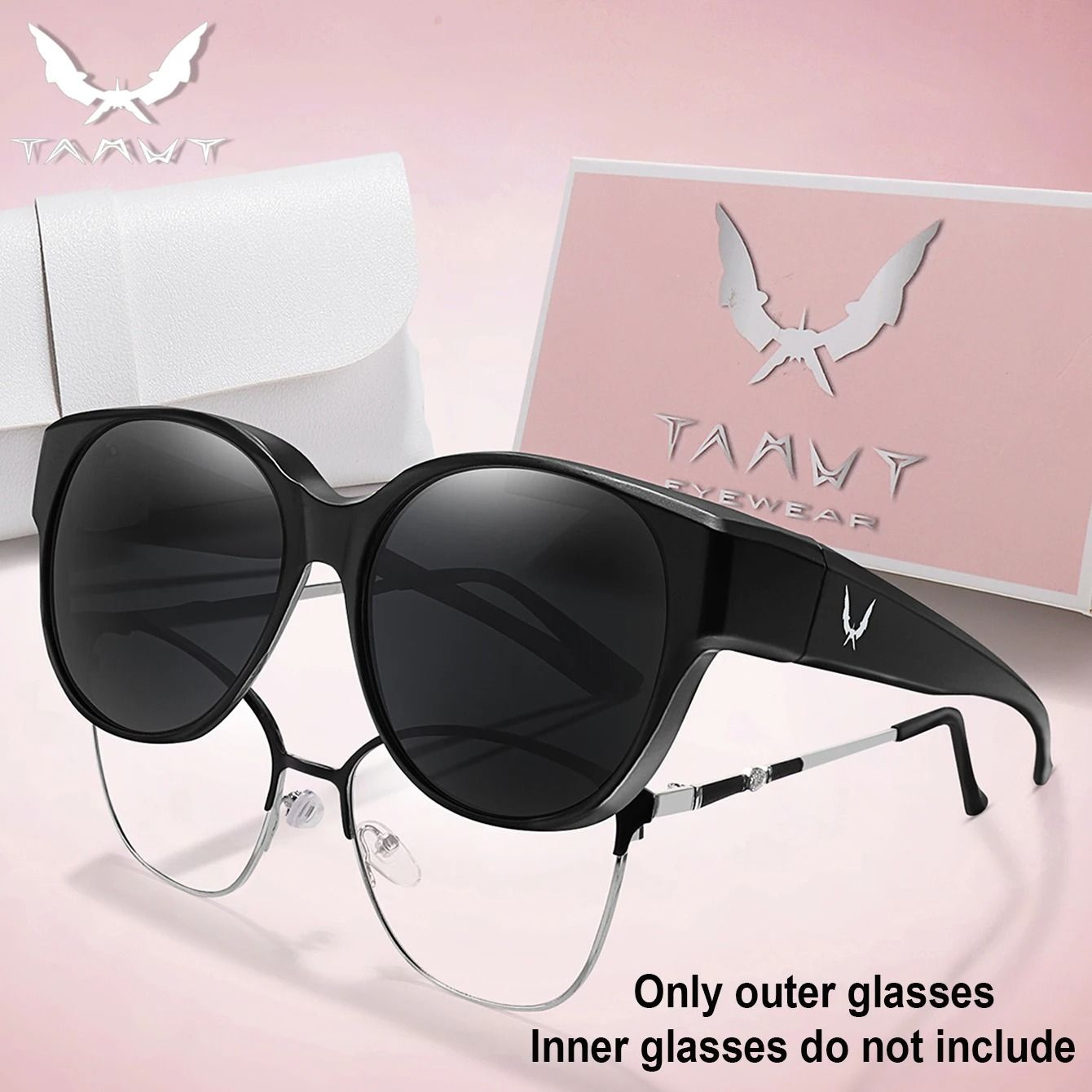 Over Glasses UV Protection Round Sunglasses With Box Cover For Myopia Eyeglasses Unisex Outdoor Sha 6