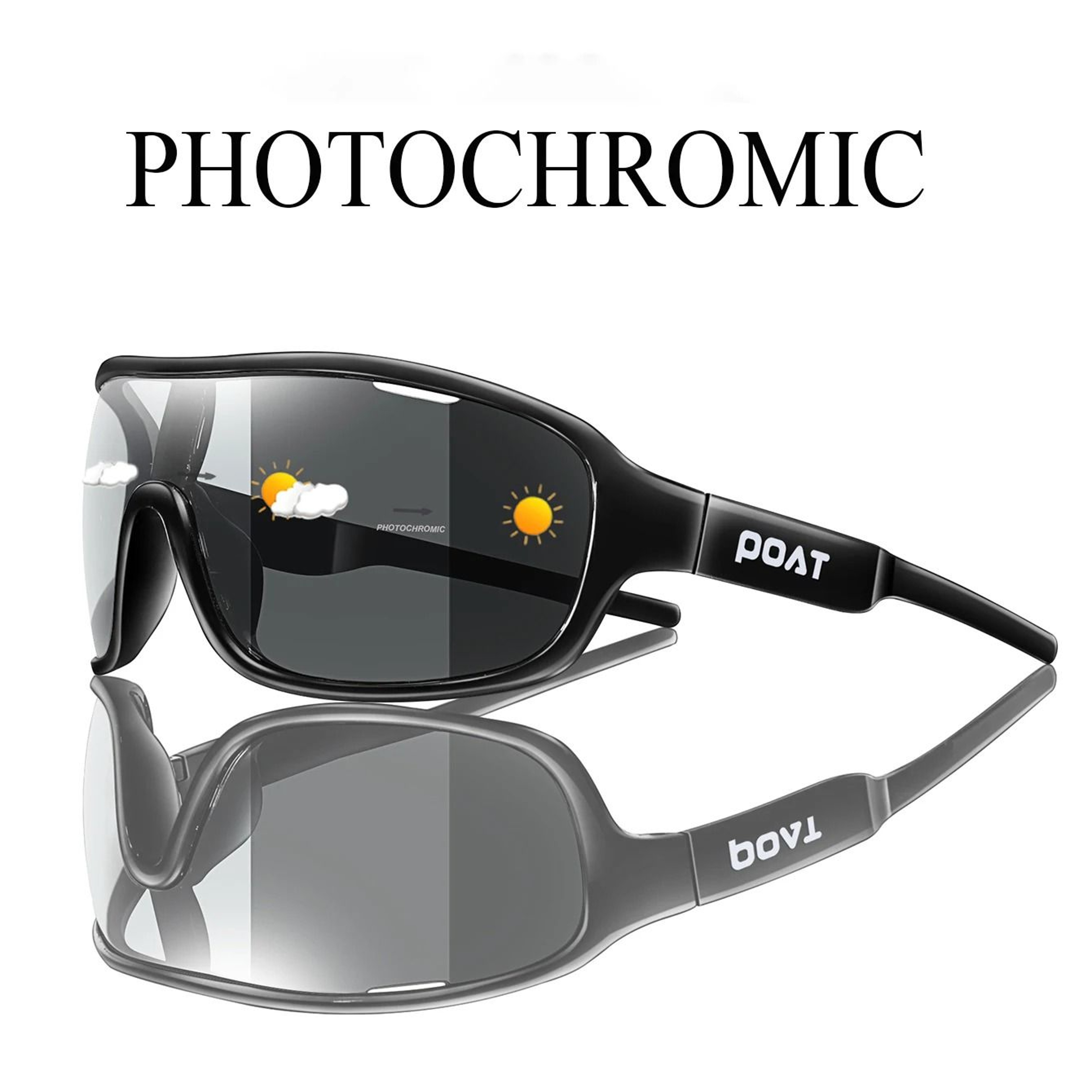 Photochromic Windproof Cycling Sunglasses For Men And Women Outdoor Road Sports Goggles 0
