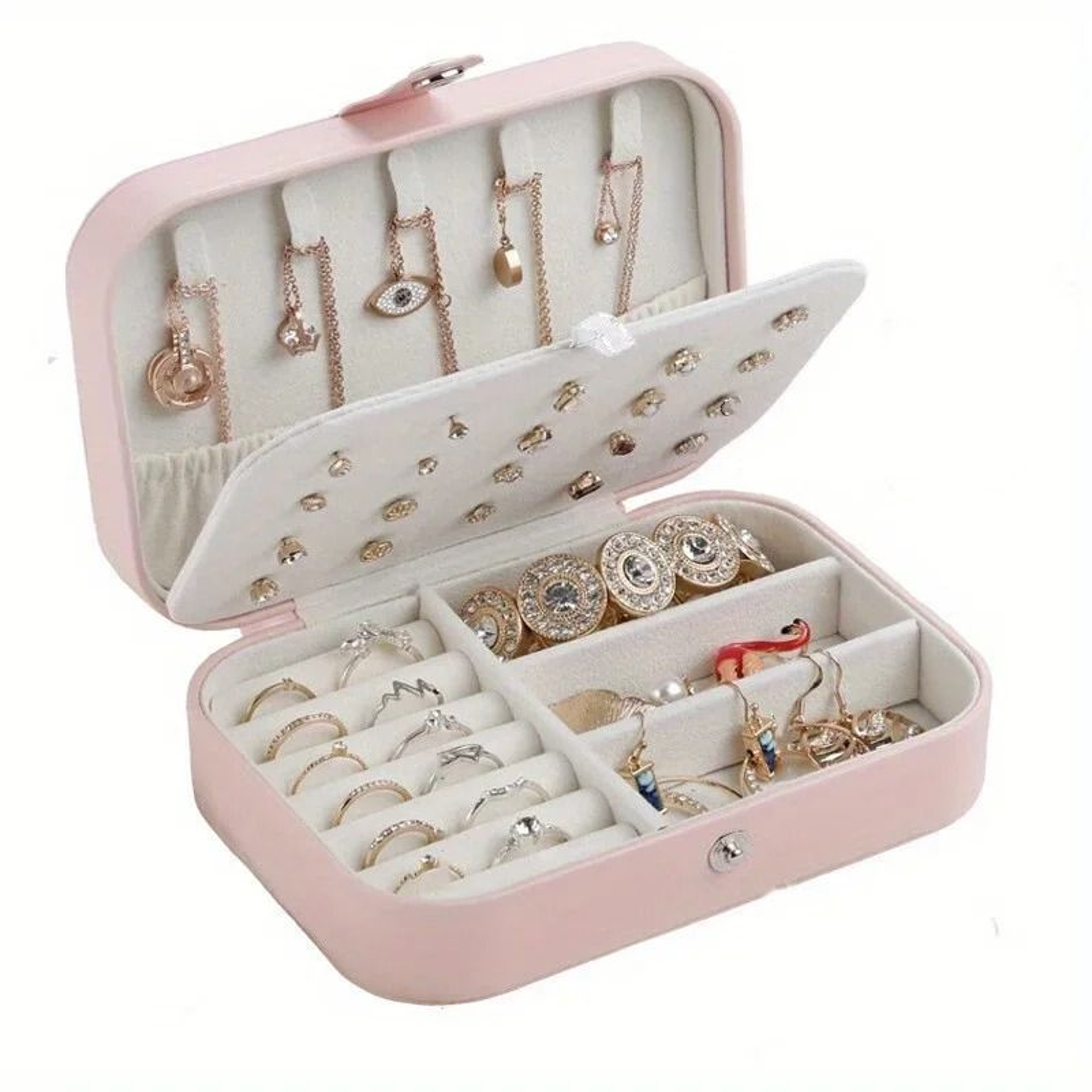 PU Leather Jewelry Organizer Box With Lock 2