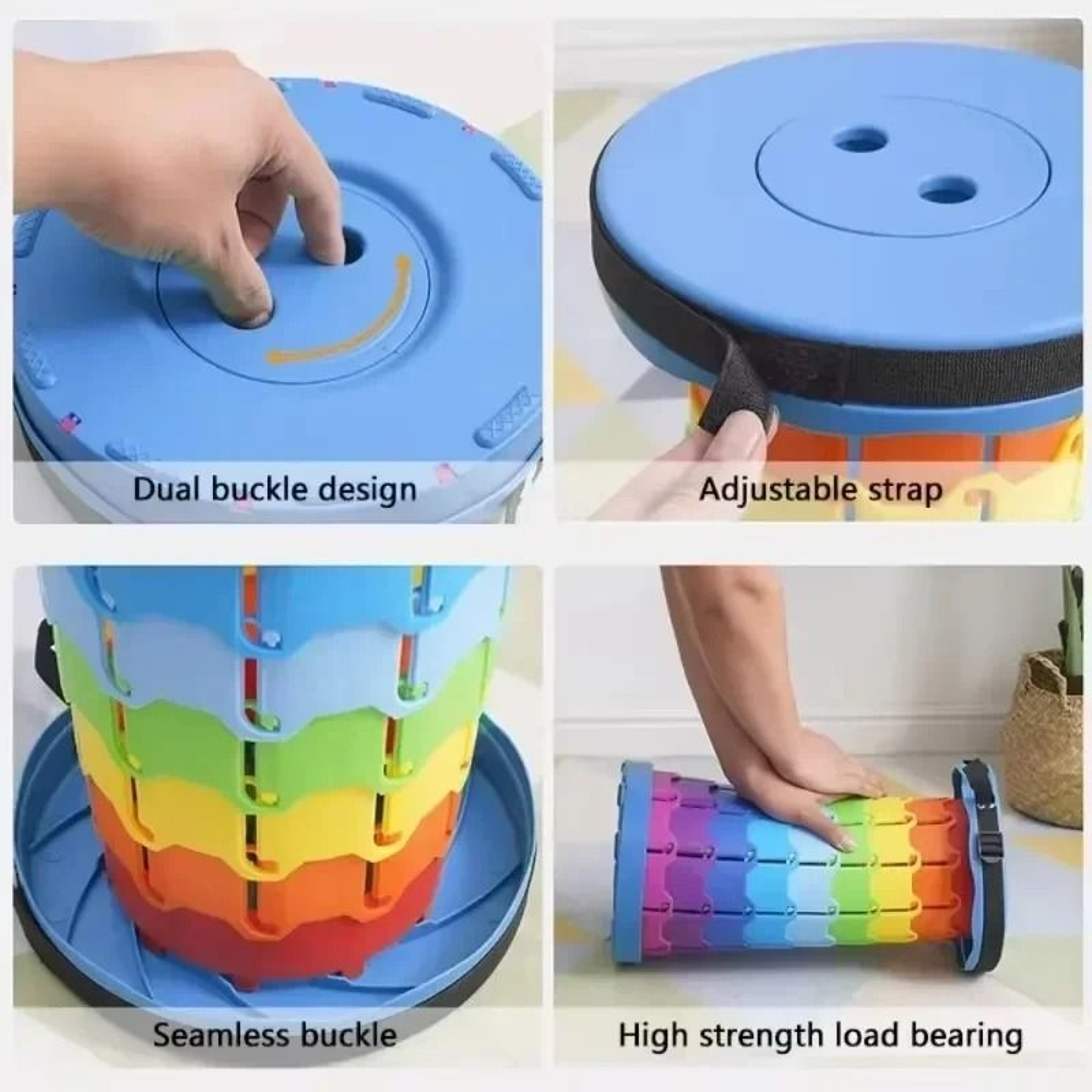 Rainbow Telescopic Folding Stool With Adjustable Height 4
