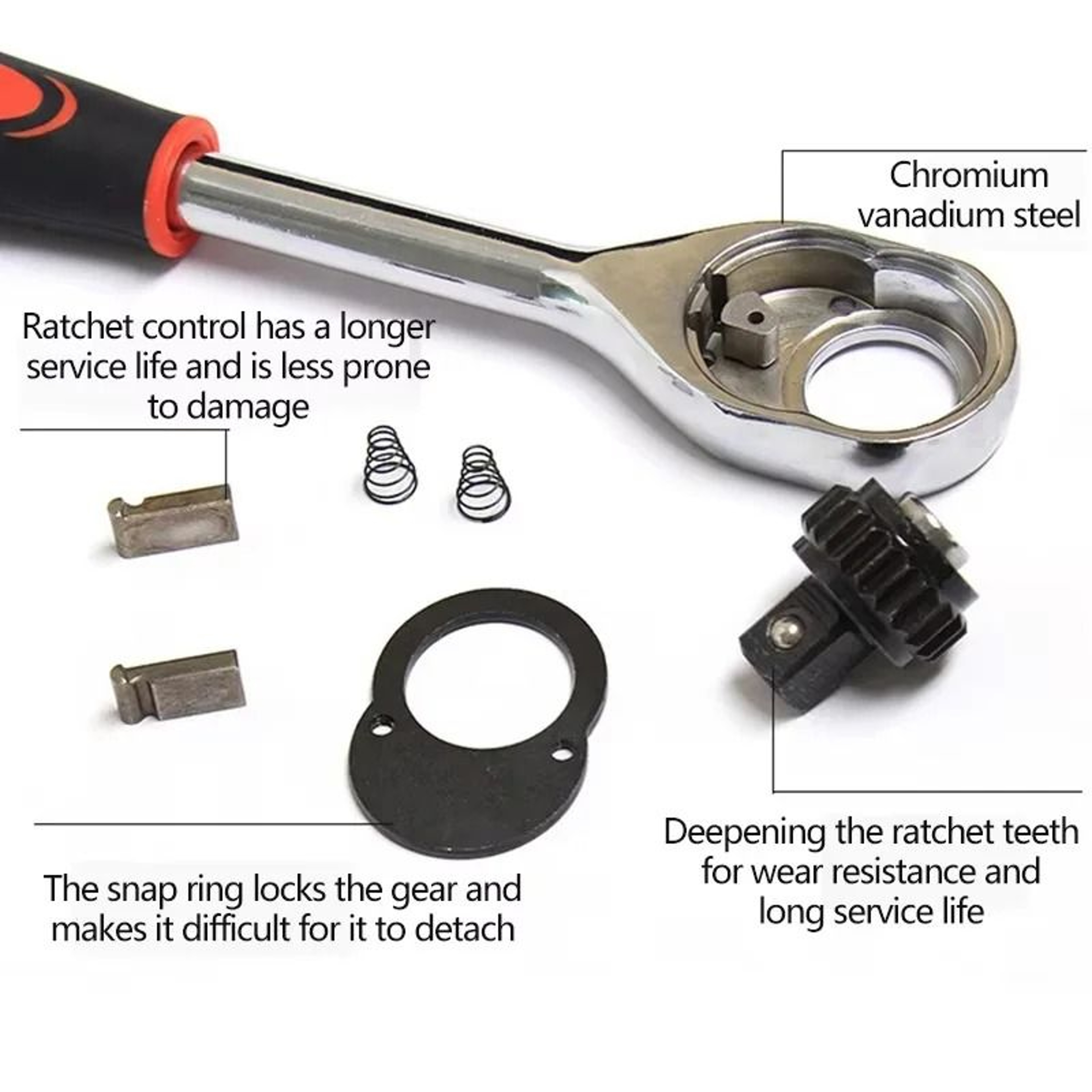 46 Piece Socket Ratchet Wrench Set For Car And Motorcycle Repair 5