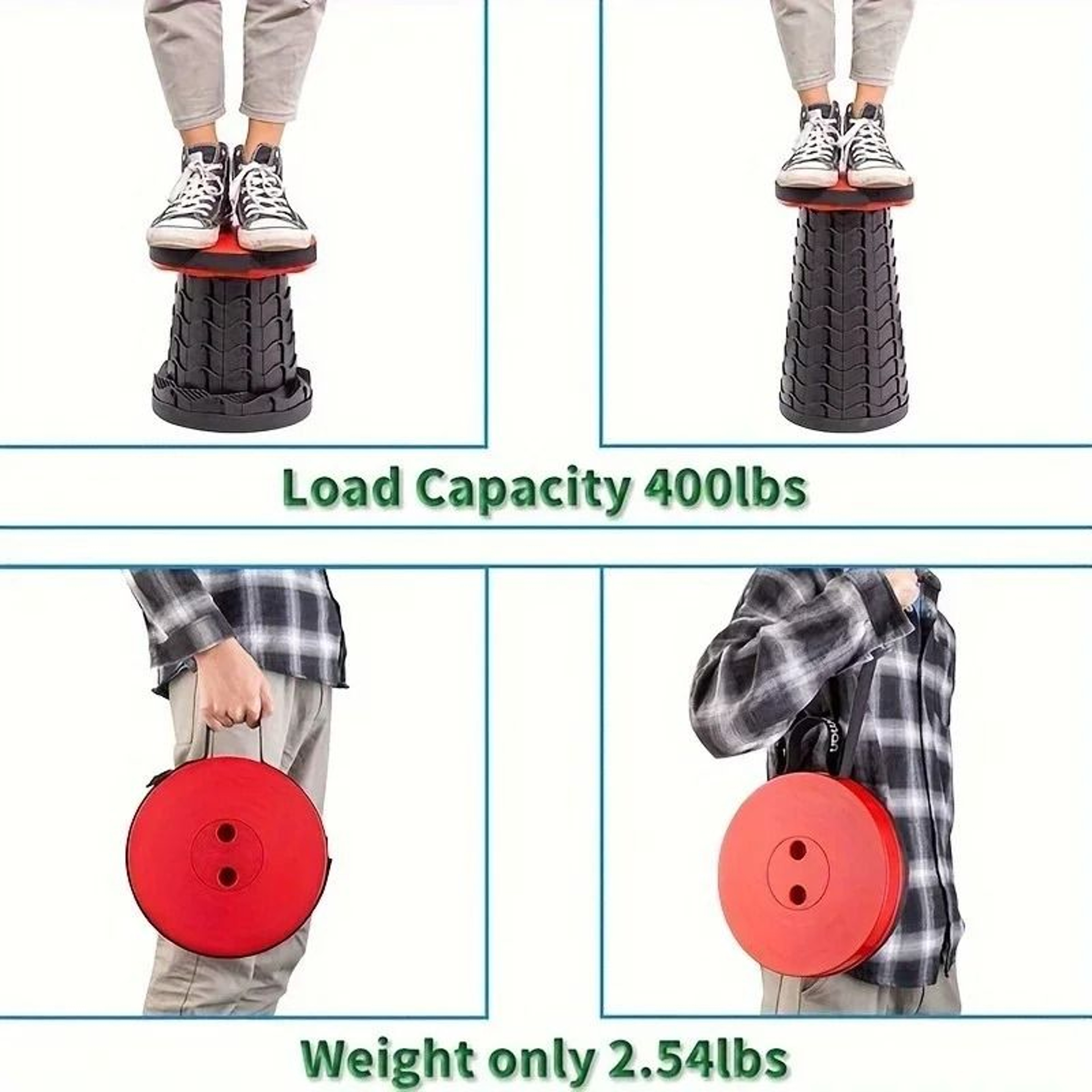 Portable Telescopic Folding Stool With Adjustable Height 5