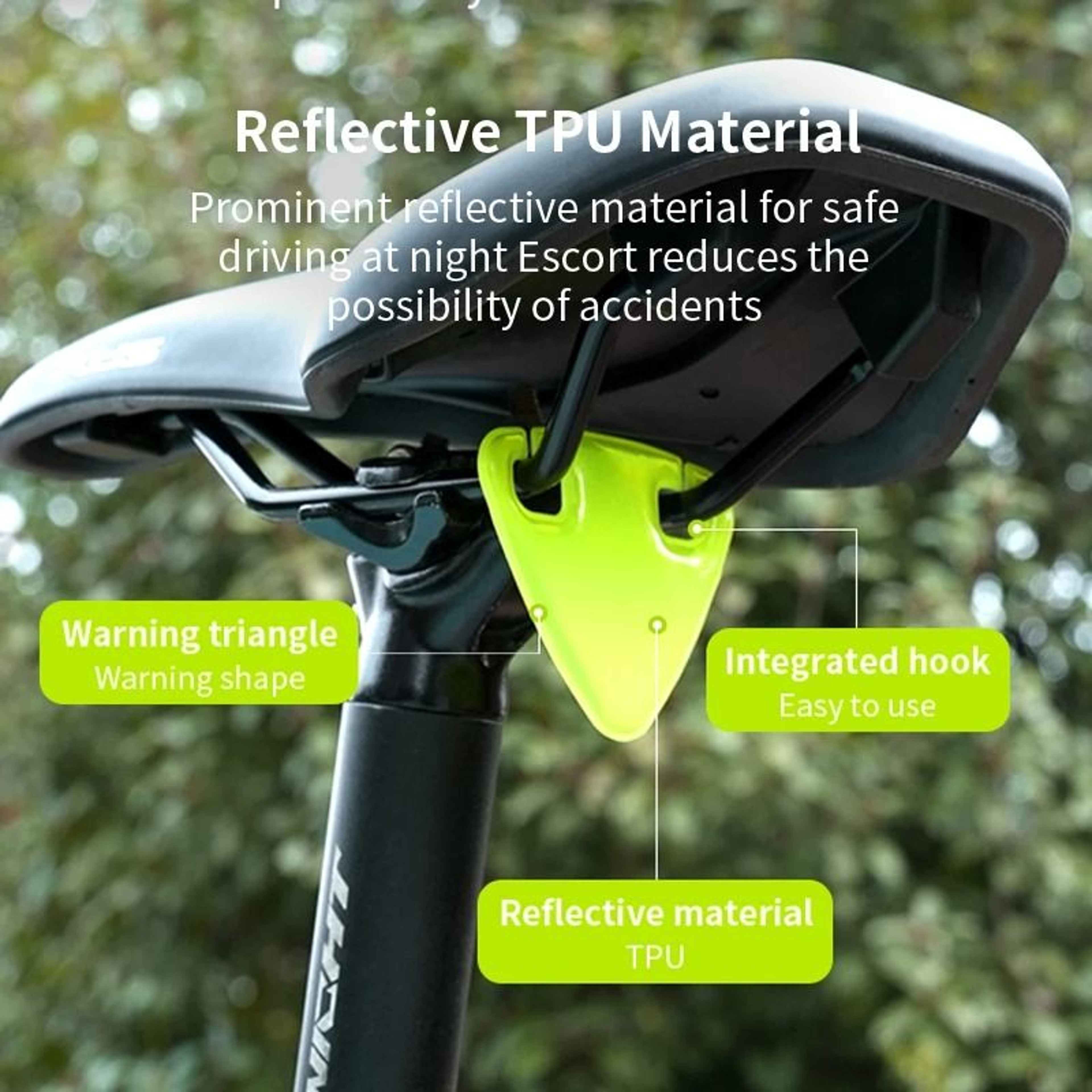 Bicycle Reflective Saddle Warning Card For Night Riding Safety 3