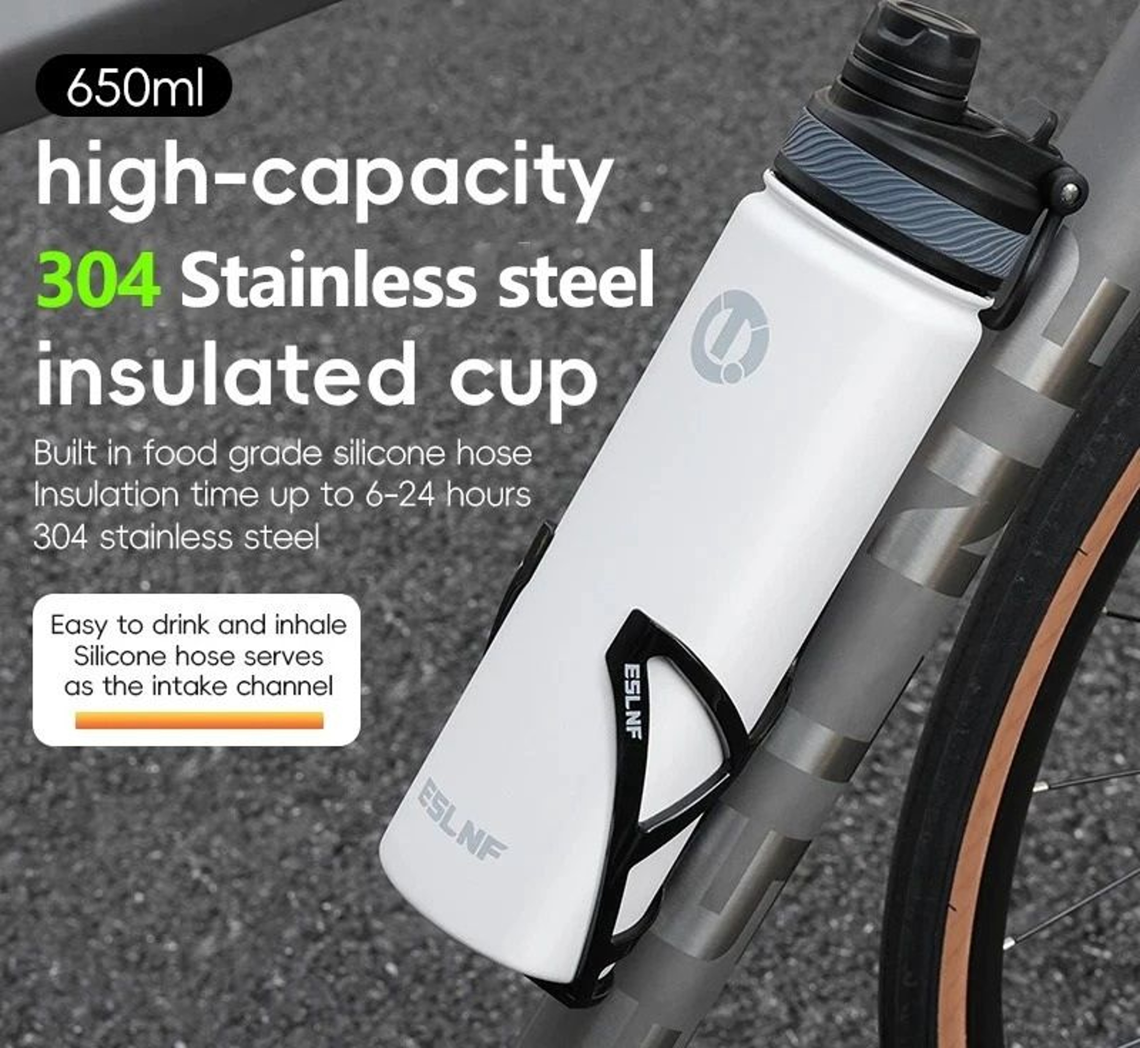 650 Ml Stainless Steel Cycling Thermos Water Bottle 0