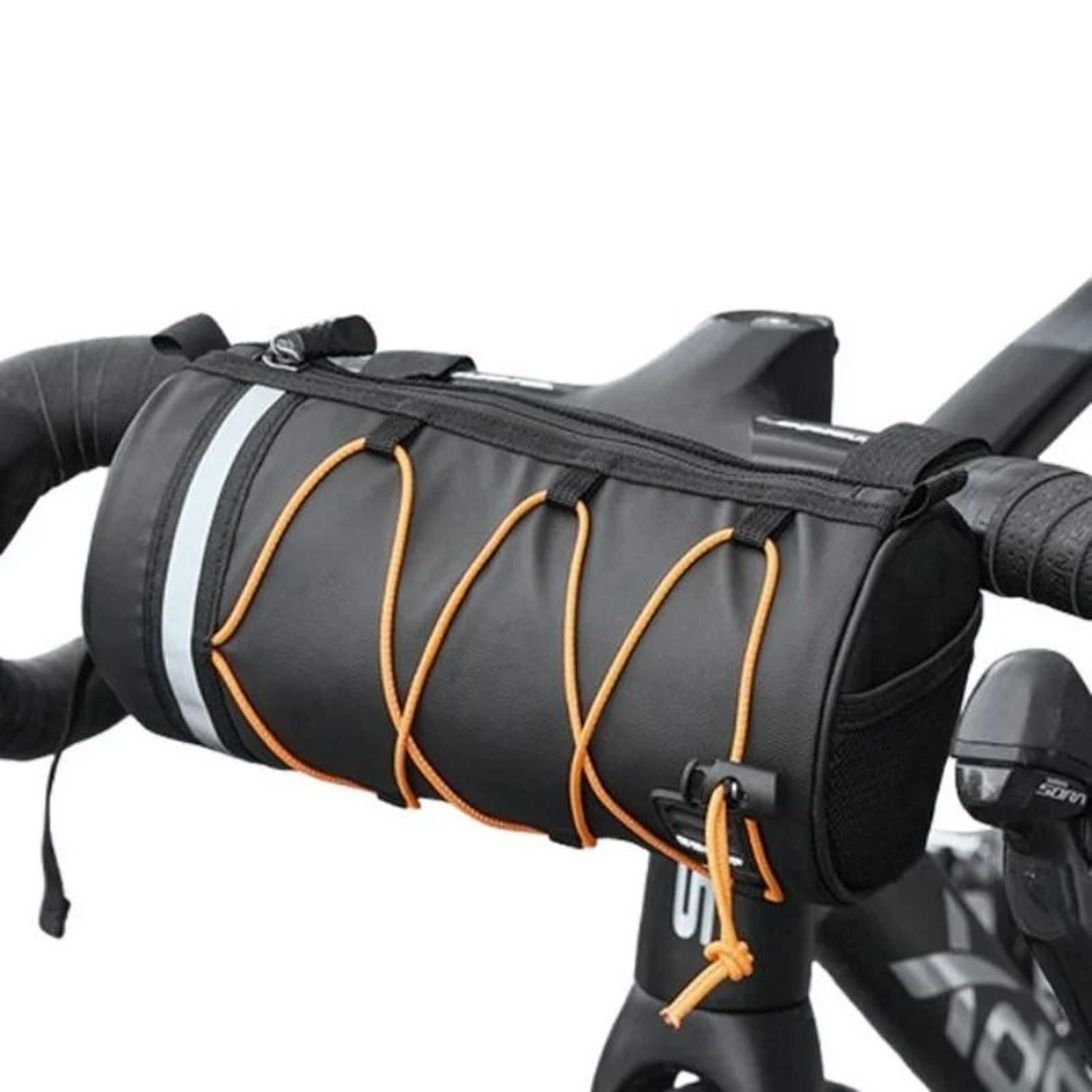 Large Capacity Bicycle Handlebar Bag Rainproof Front Tube Storage With Reflective Trim 4