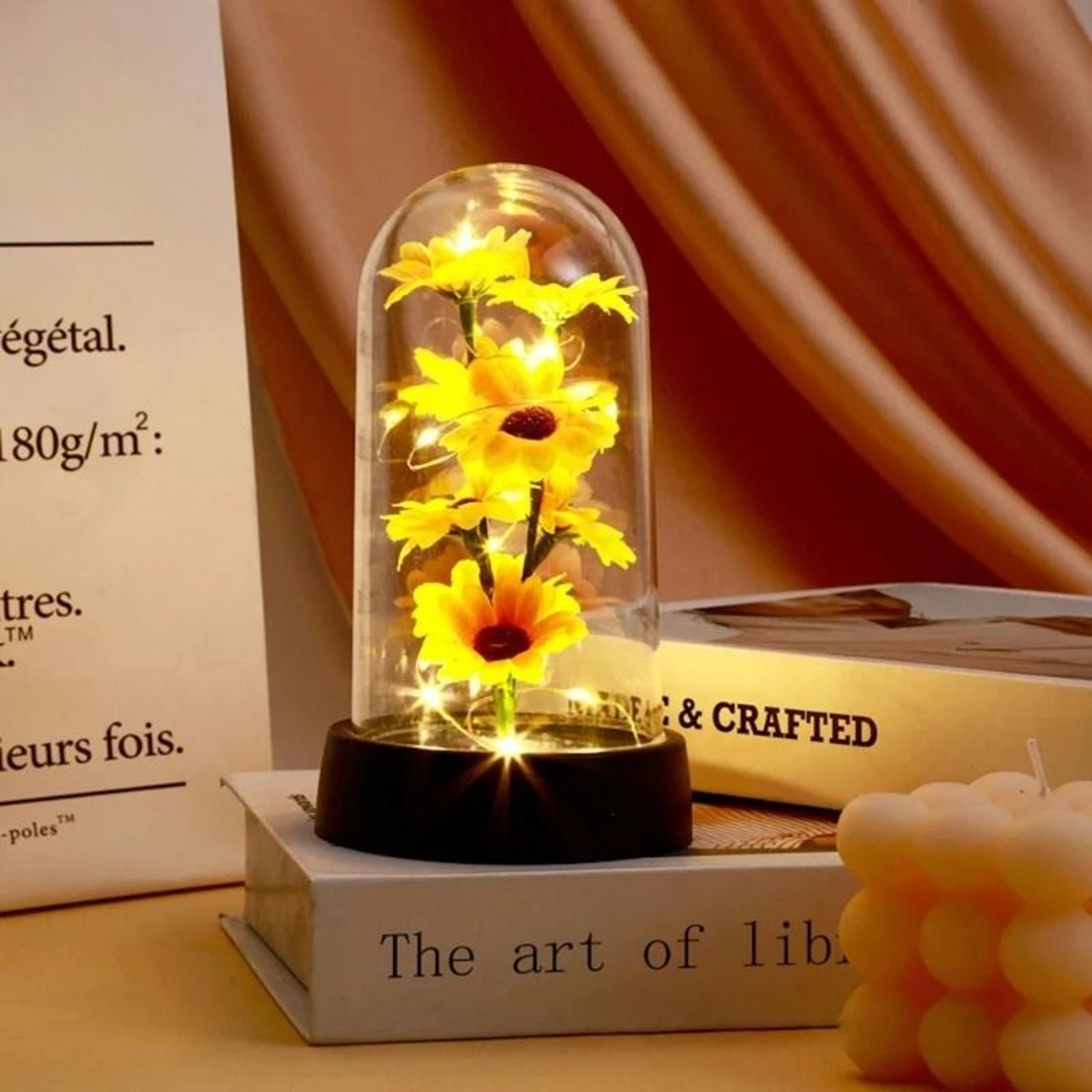Eternal Sunflower Gift Set Mini Plastic Flower Decor For Graduation And Mothers Day 6