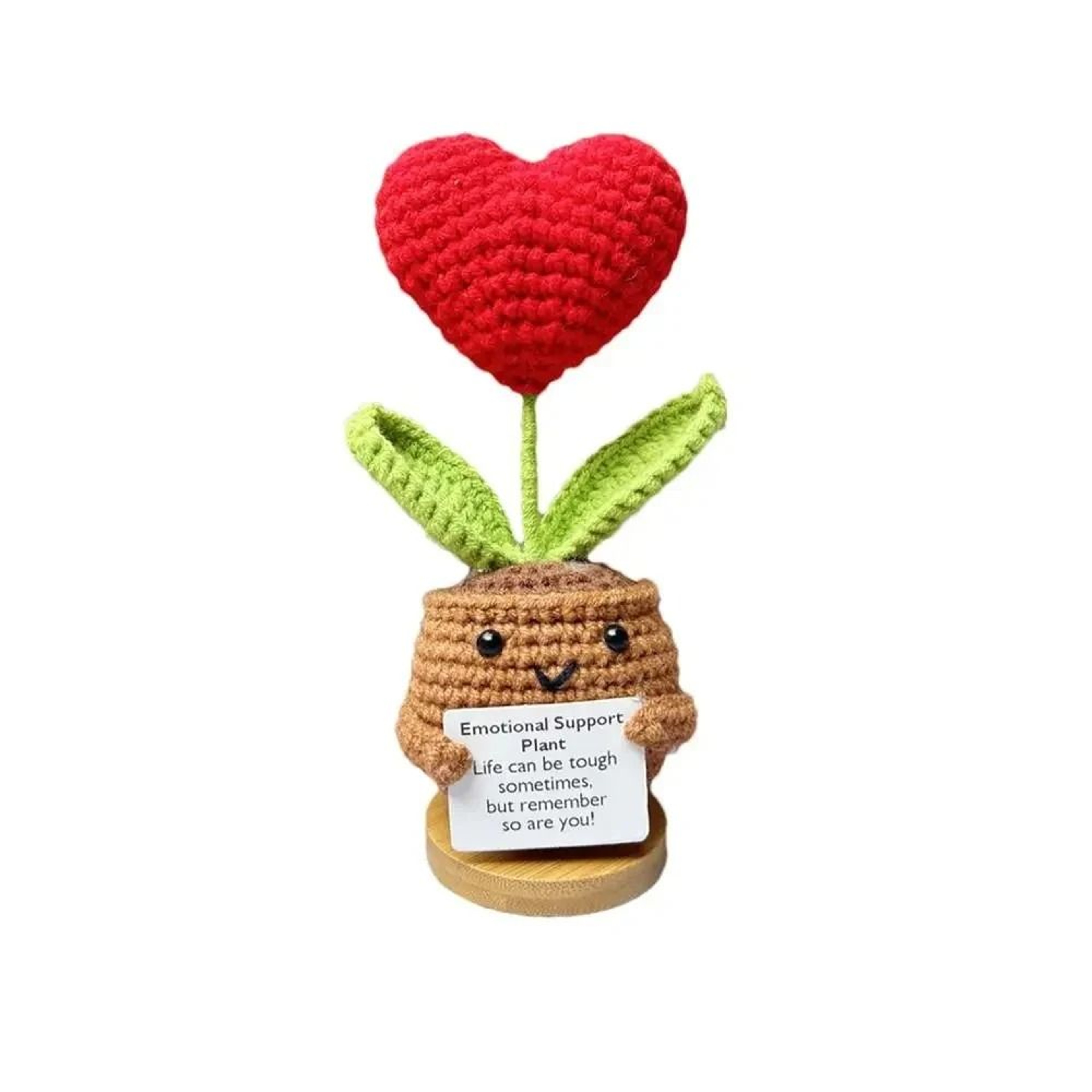 Handwoven Heart Flower Pocket Hug Doll Positive Card Desktop Gift Ornament 7