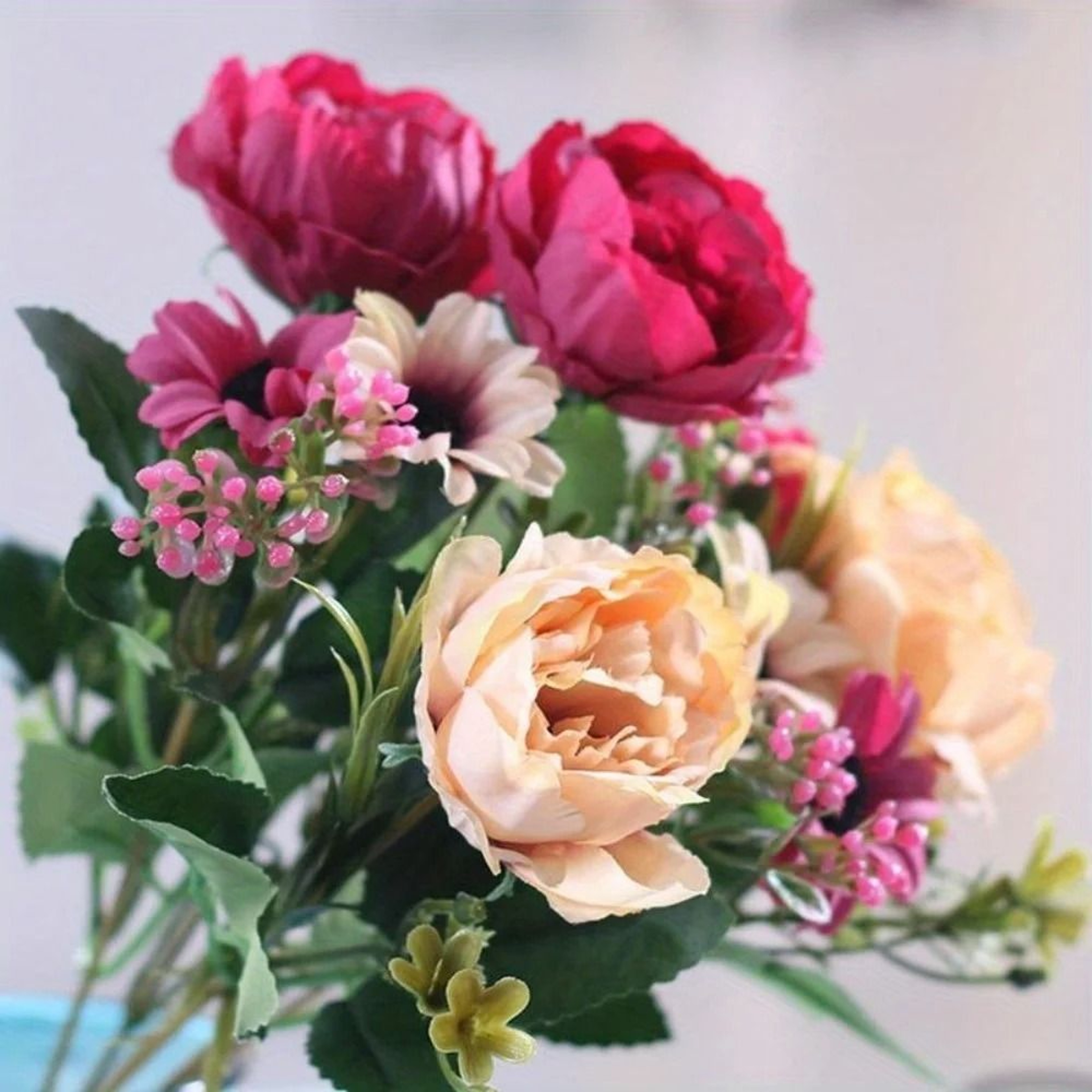 Artificial Peony Bouquet Silk Peony Flowers For Wedding And Home Decor 8
