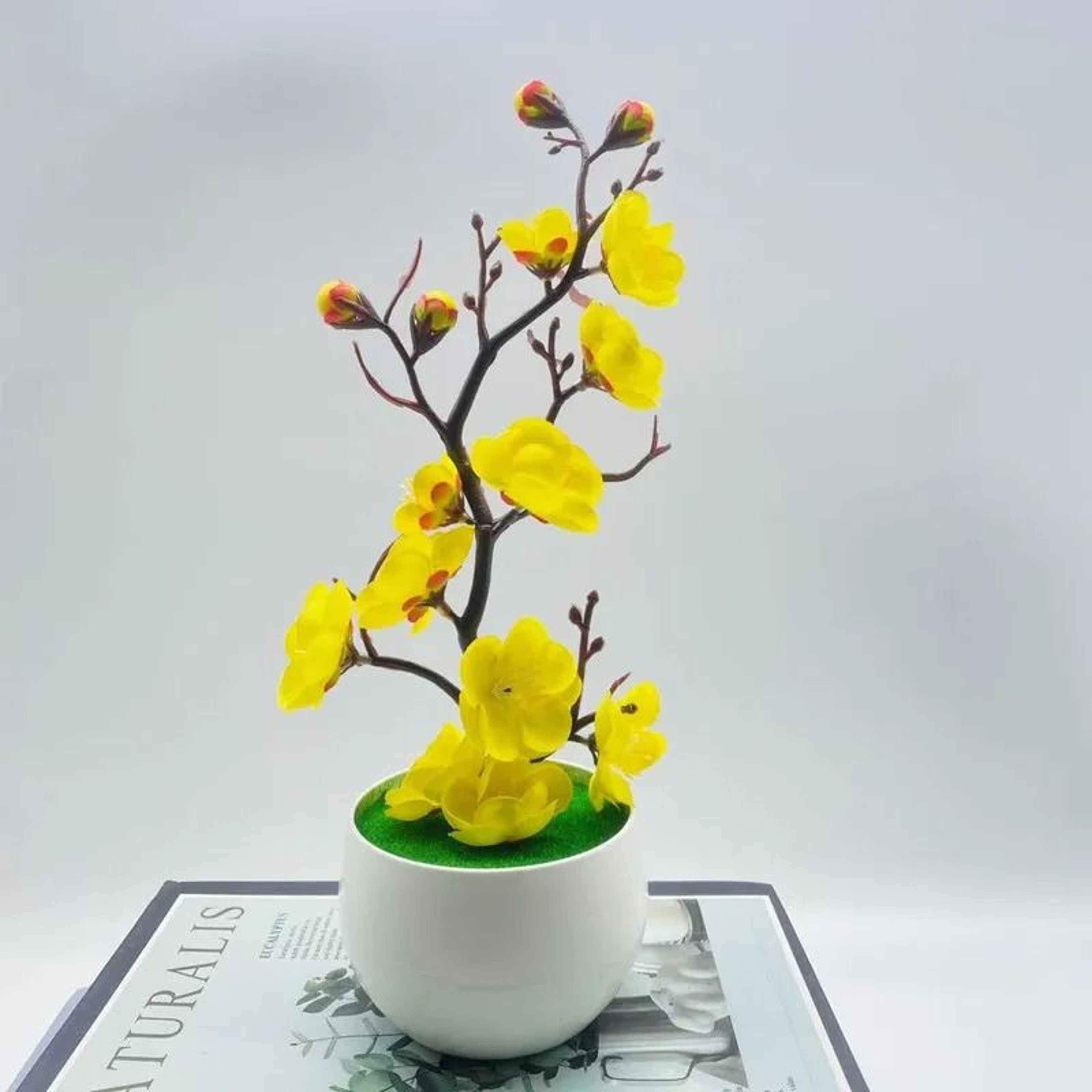 Artificial Plum Blossom Potted Plant Desktop Flower Decor For Home And Office 11