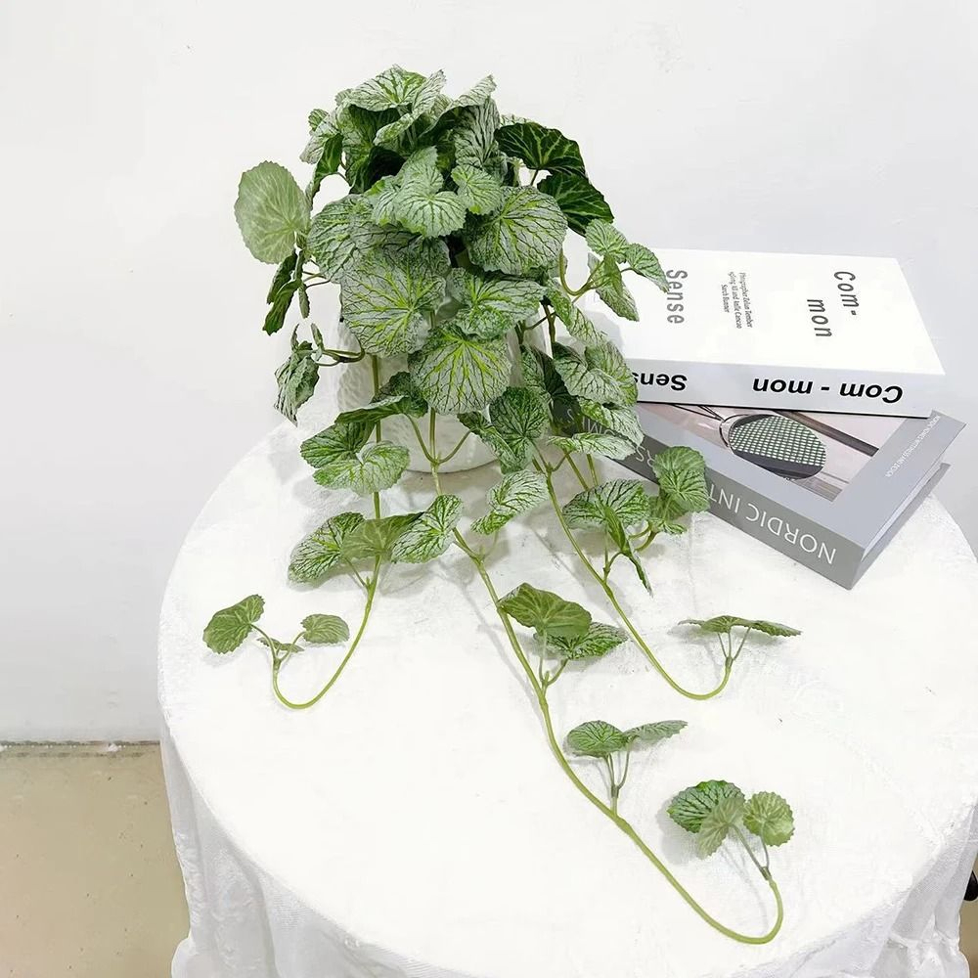 Artificial Hanging Vine Plant Crabapple Leaf Greenery Wall Decor For Home 1