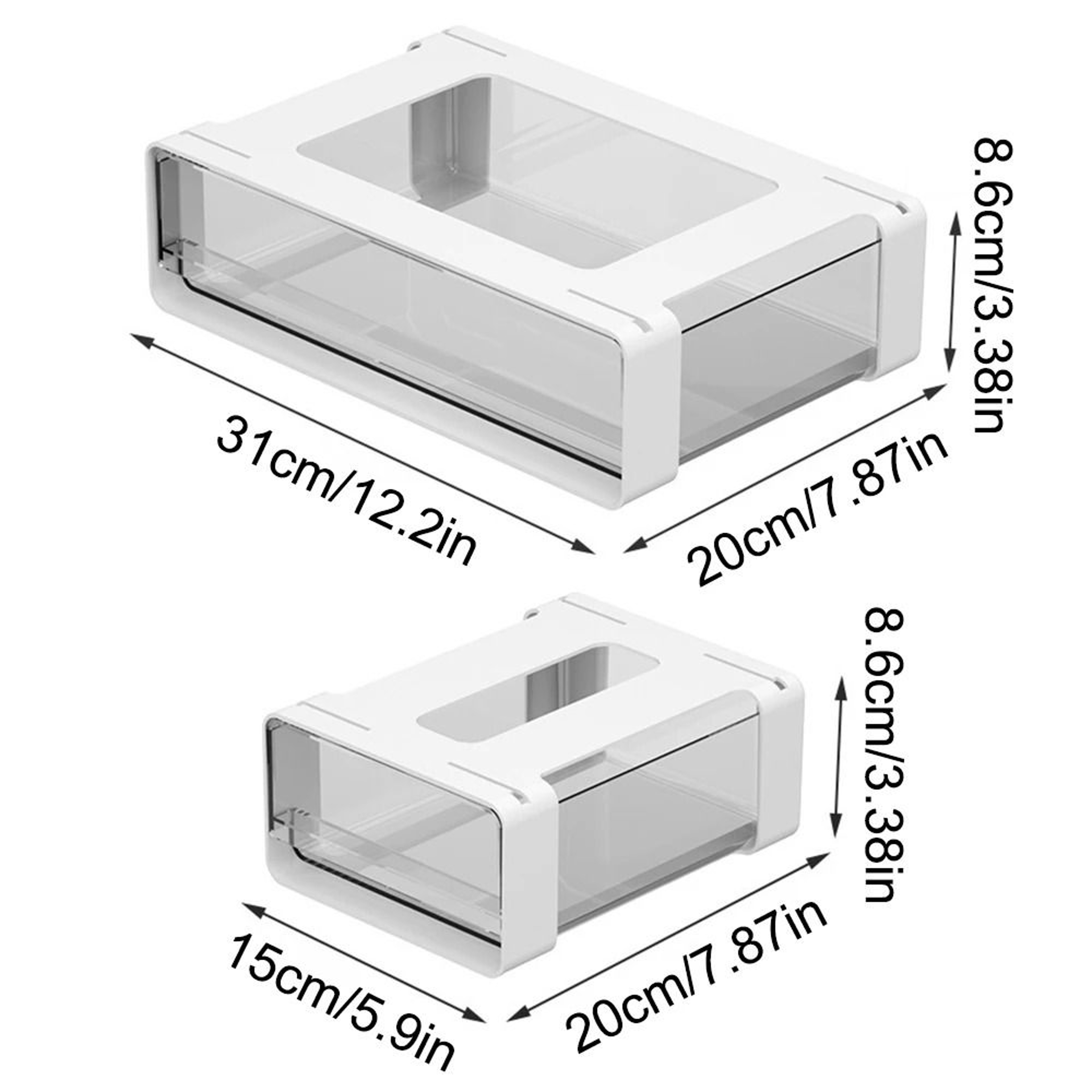 Under Desk Hidden Drawer Organizer Self Adhesive Storage Box For Office And Home 1