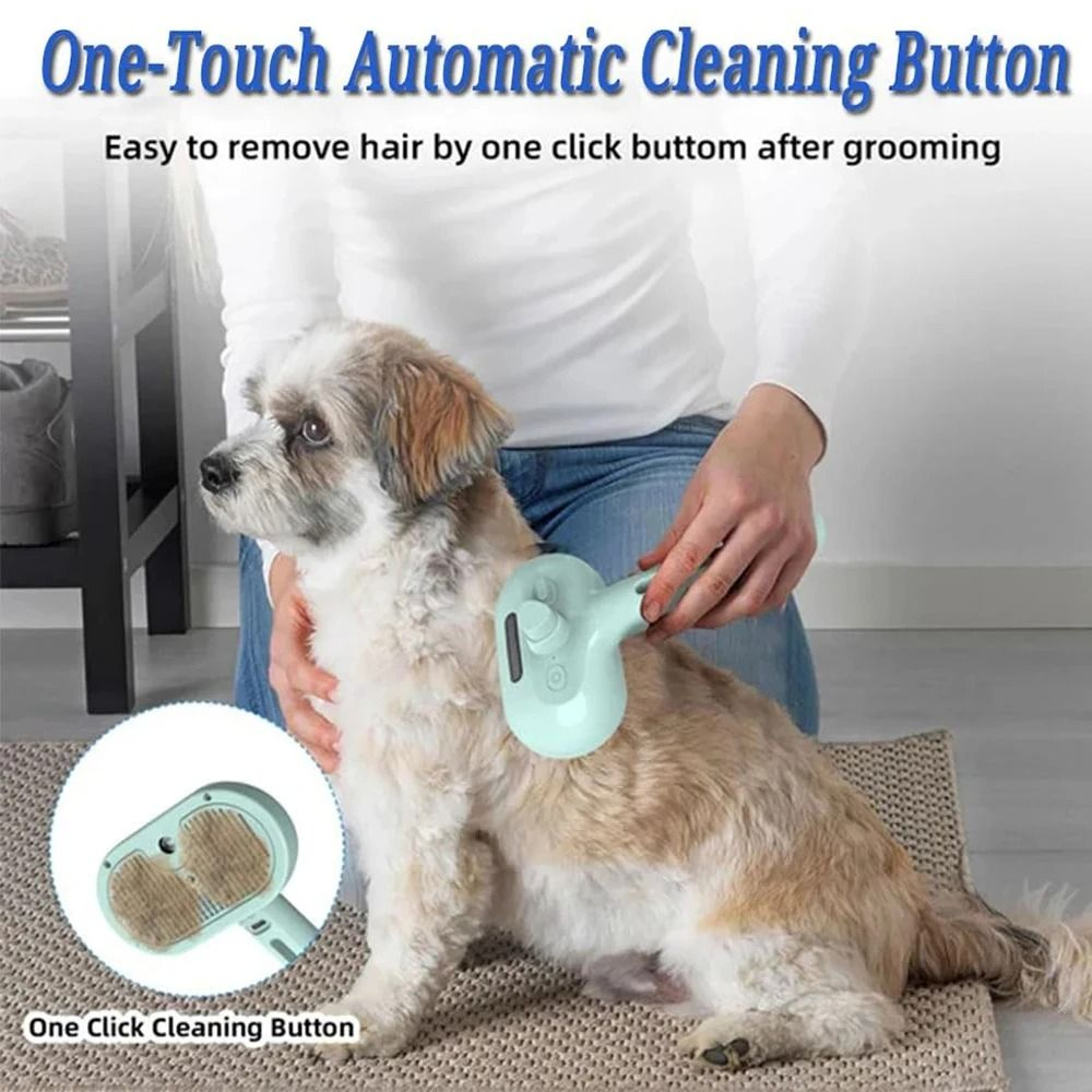Steam Spray Dog Grooming Brush Deshedding And Detangling Pet Brush 4