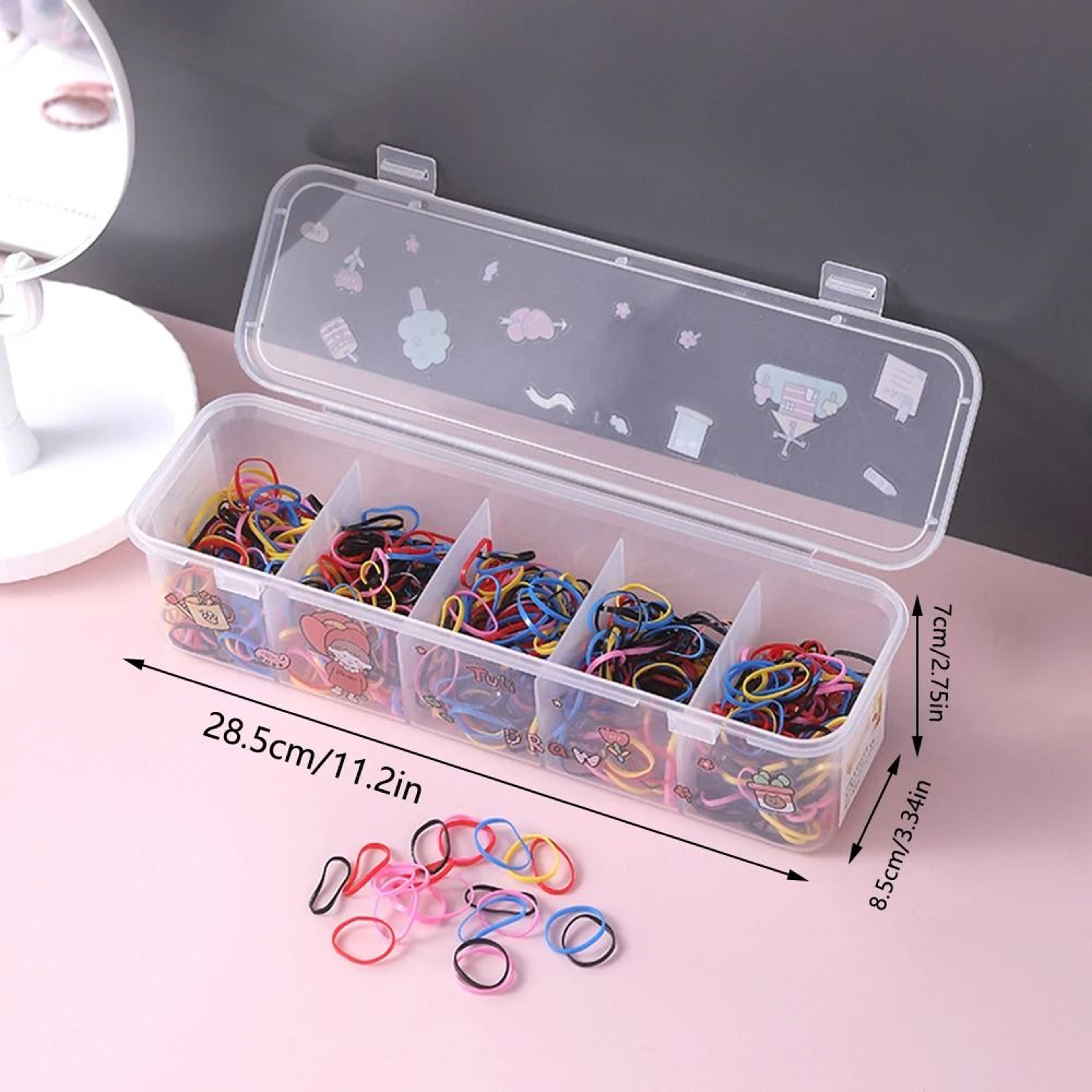Hair Accessories Storage Box Jewelry Organizer With Lid And Adjustable Compartments 6