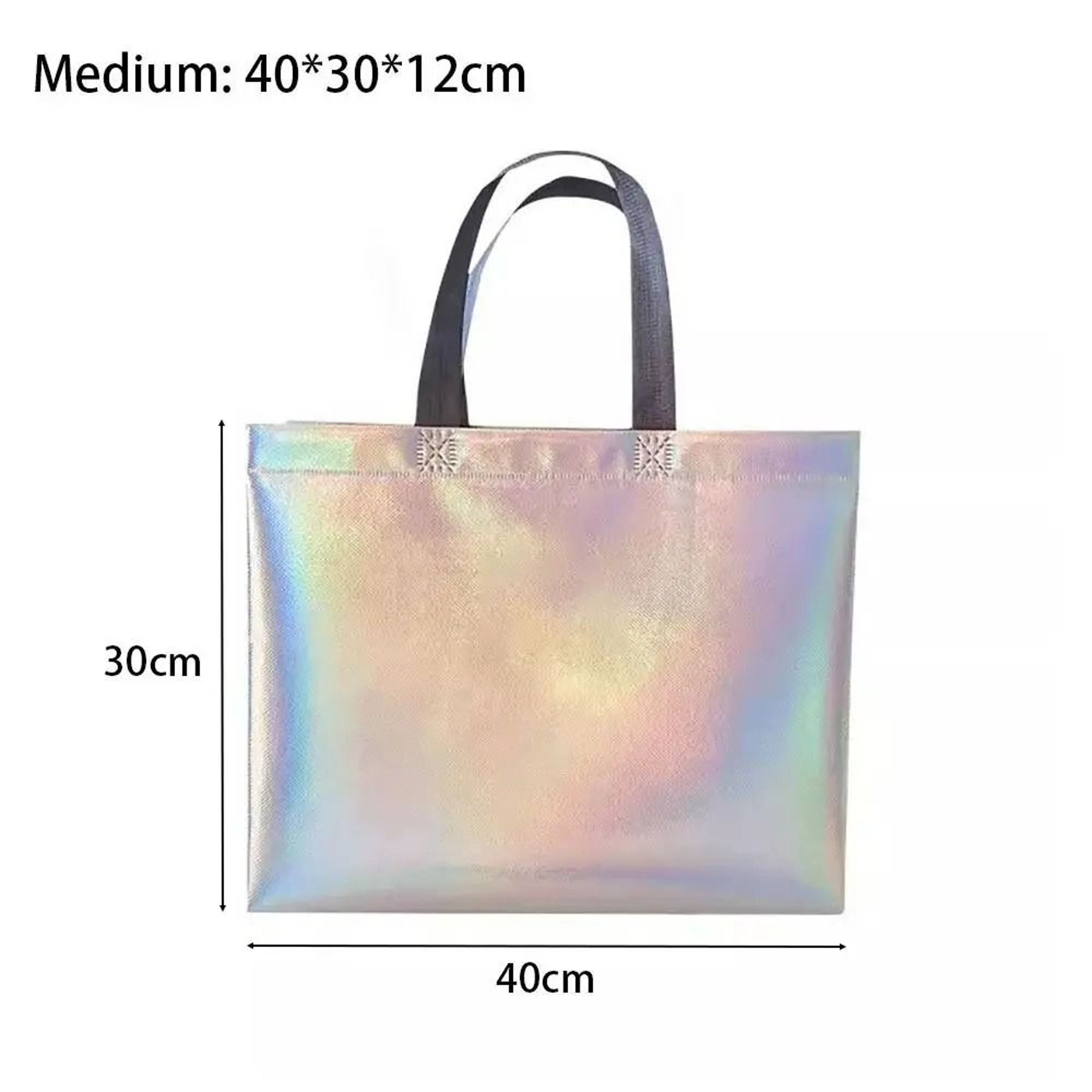 Laser Pattern Non Woven Tote Bag Large Capacity Reusable Shopping And Gift Bag 7