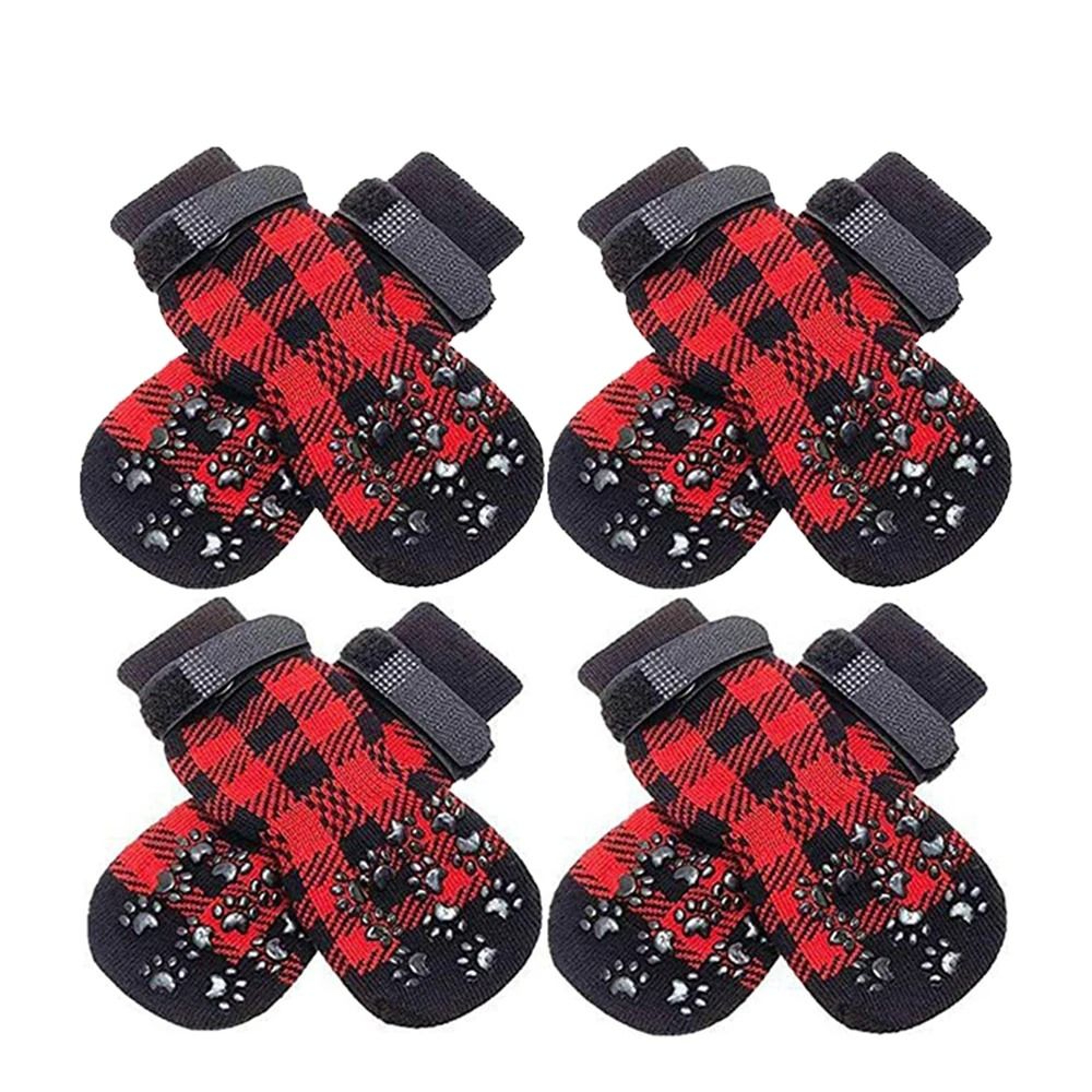 Non Slip Pet Socks Paw Protector Set Of 4 Cotton Dog And Cat Foot Covers With Grip Soles 6