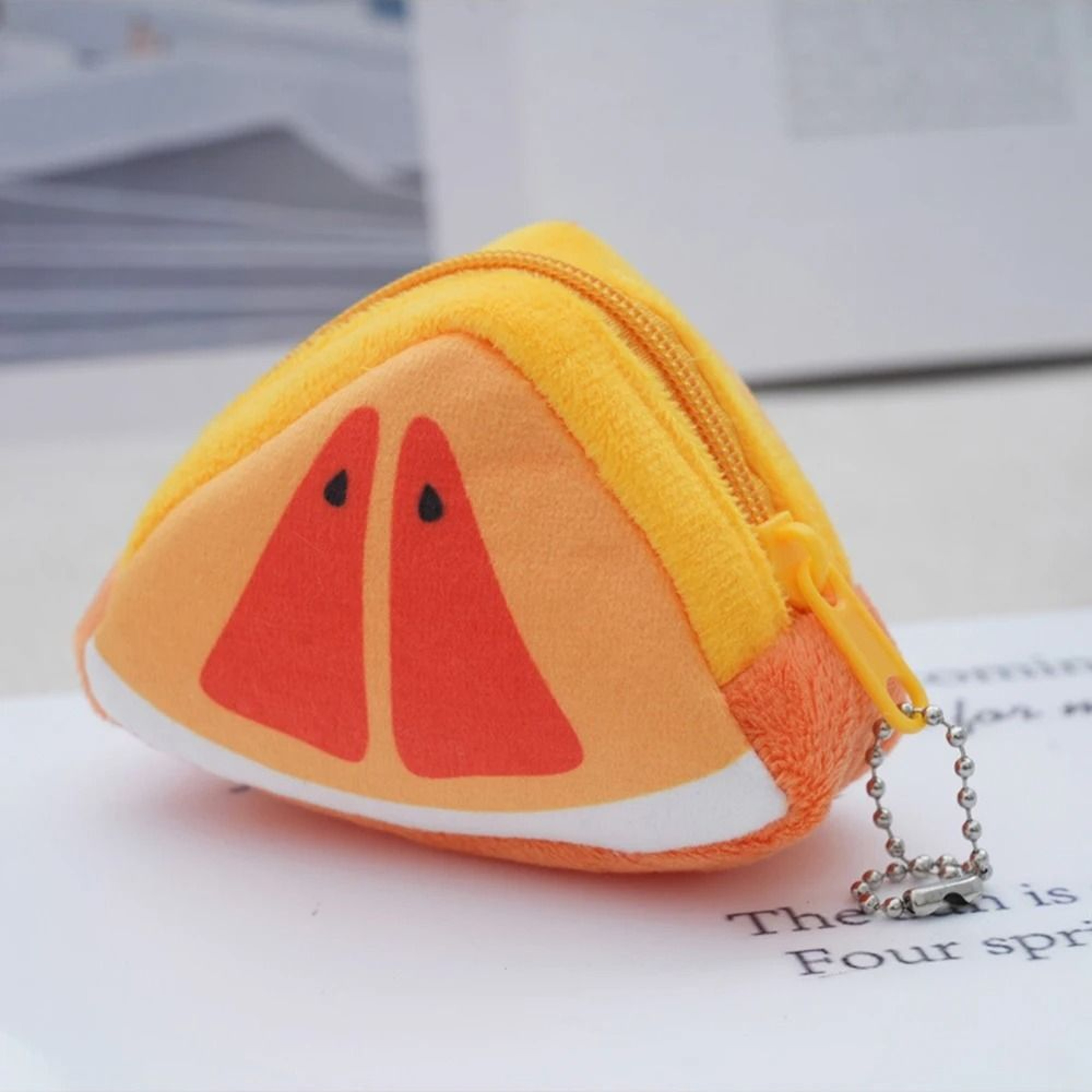Cartoon Fruit Plush Coin Purse Keychain Bag 8