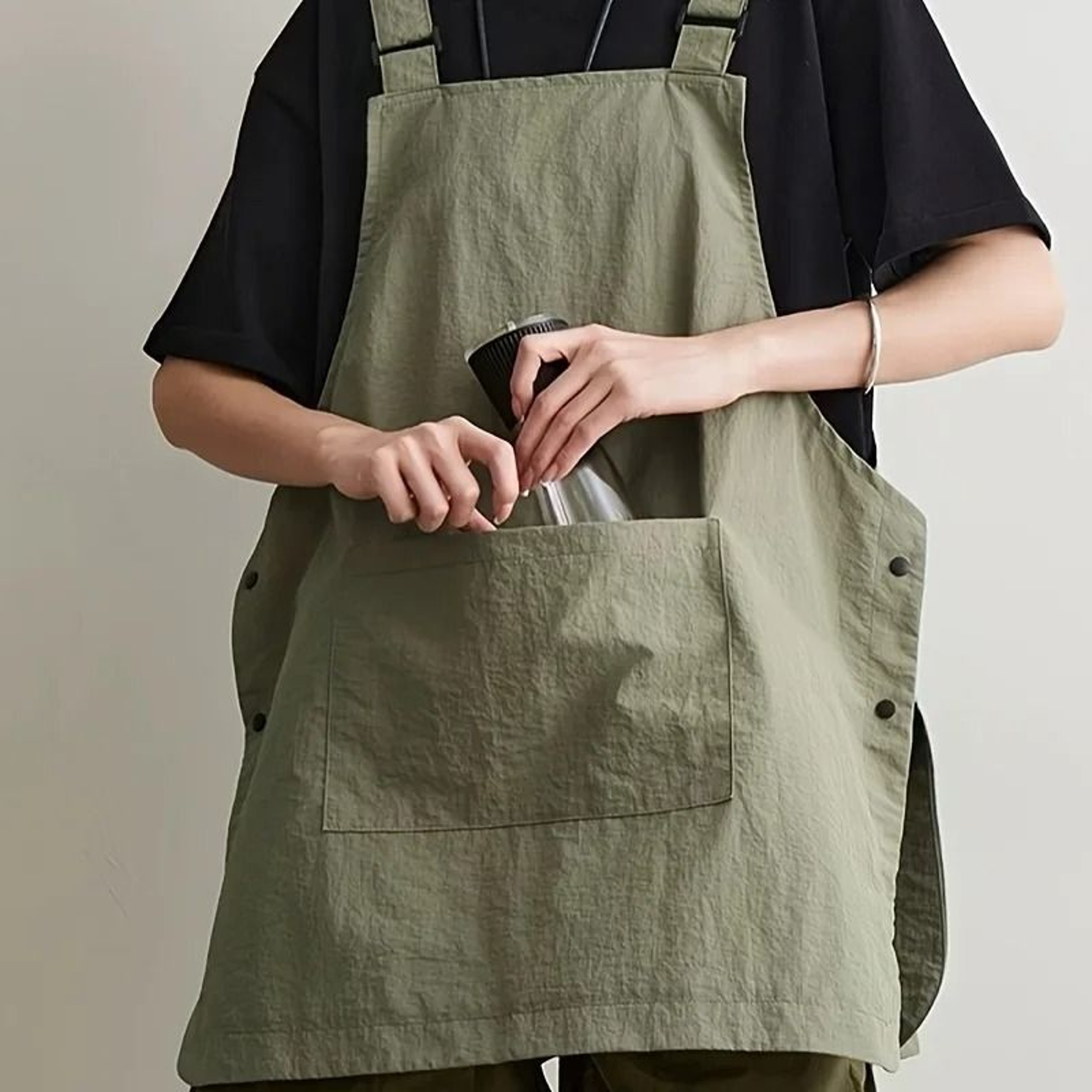 Japanese Style Waterproof Work Apron Unisex Kitchen Barber And Cafe Workwear 3