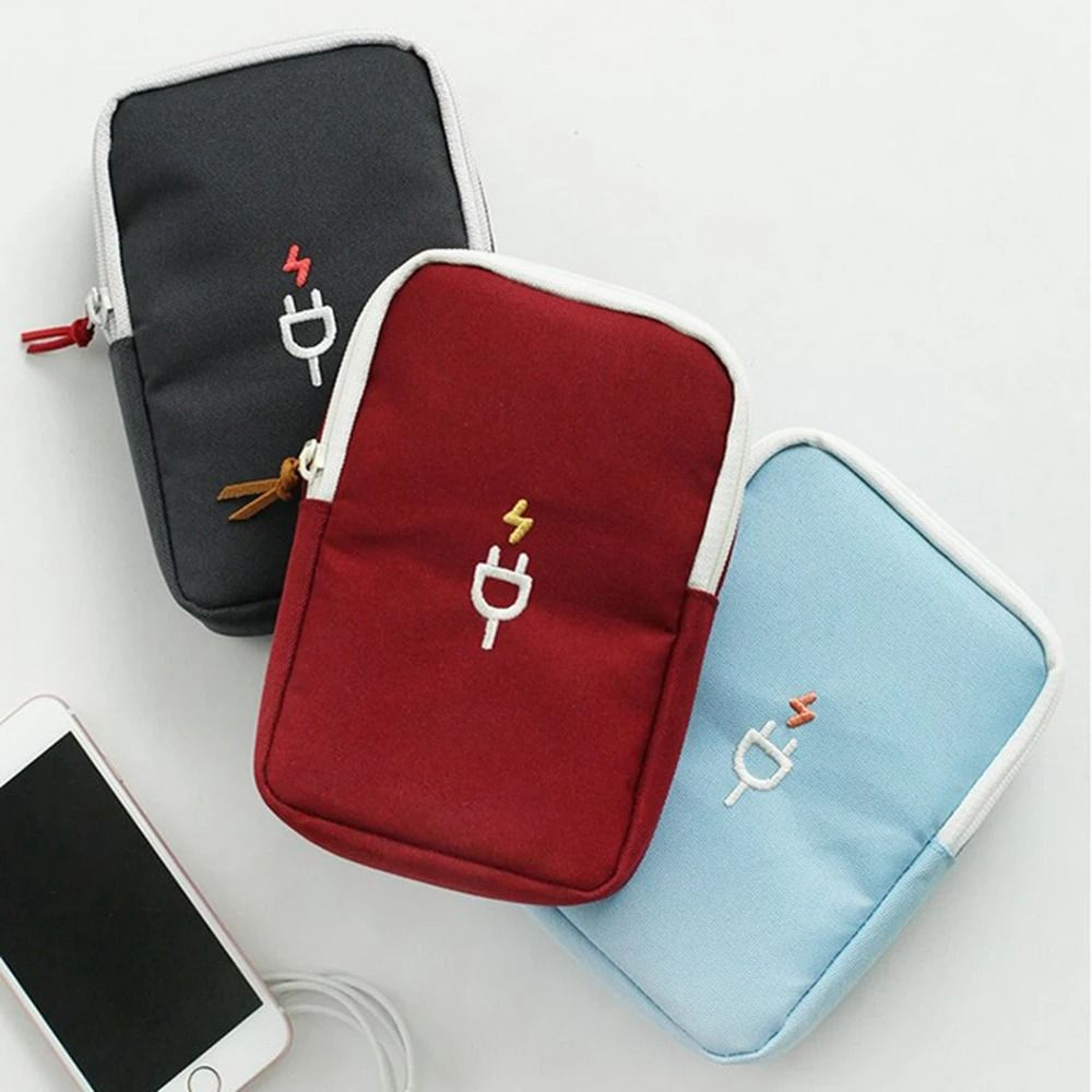 Portable Electronics Organizer Travel Cable Storage Bag For Chargers Headphones And Accessories 0