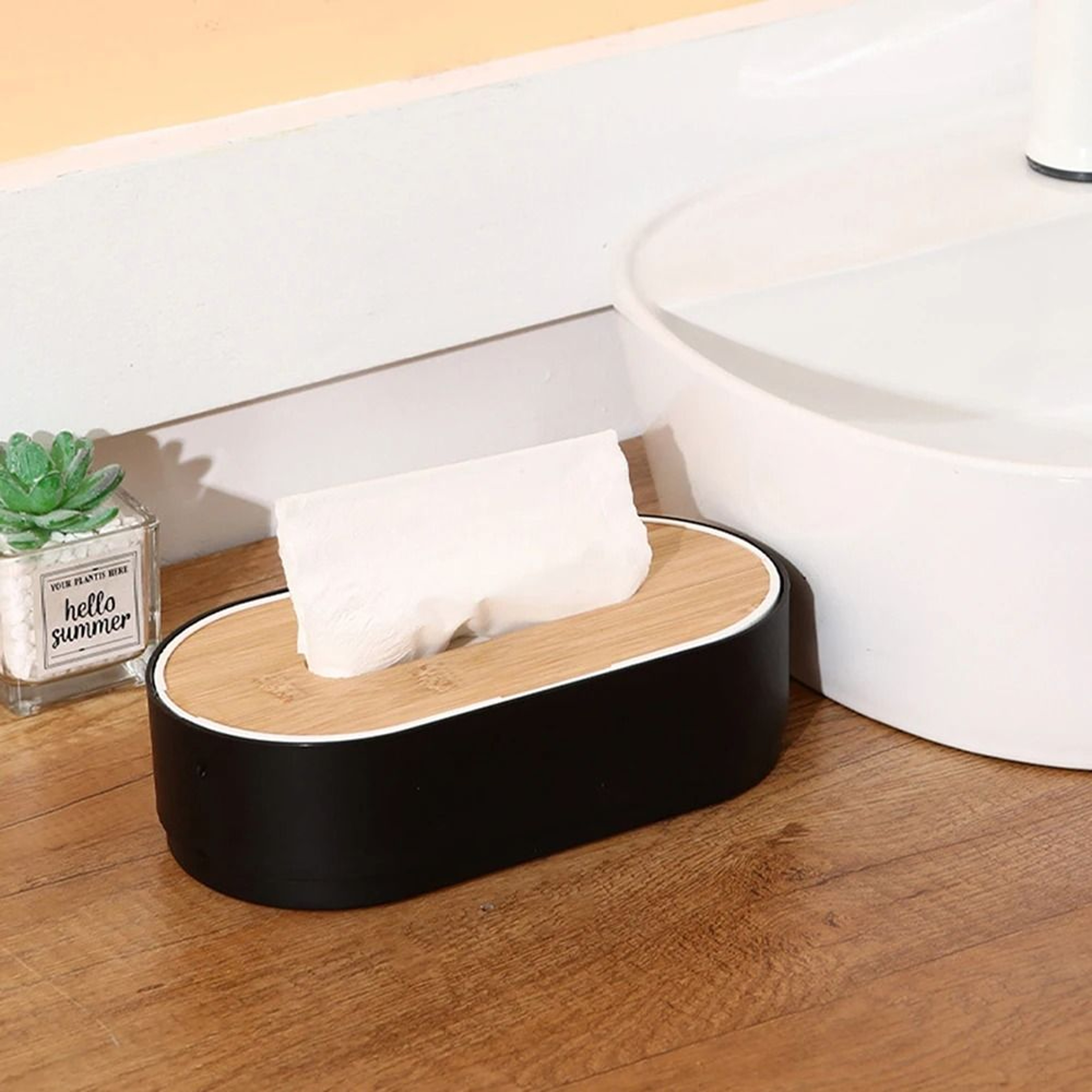 Bamboo Tissue Box Cover Wooden Tissue Organizer Case For Table And Home Decor 3