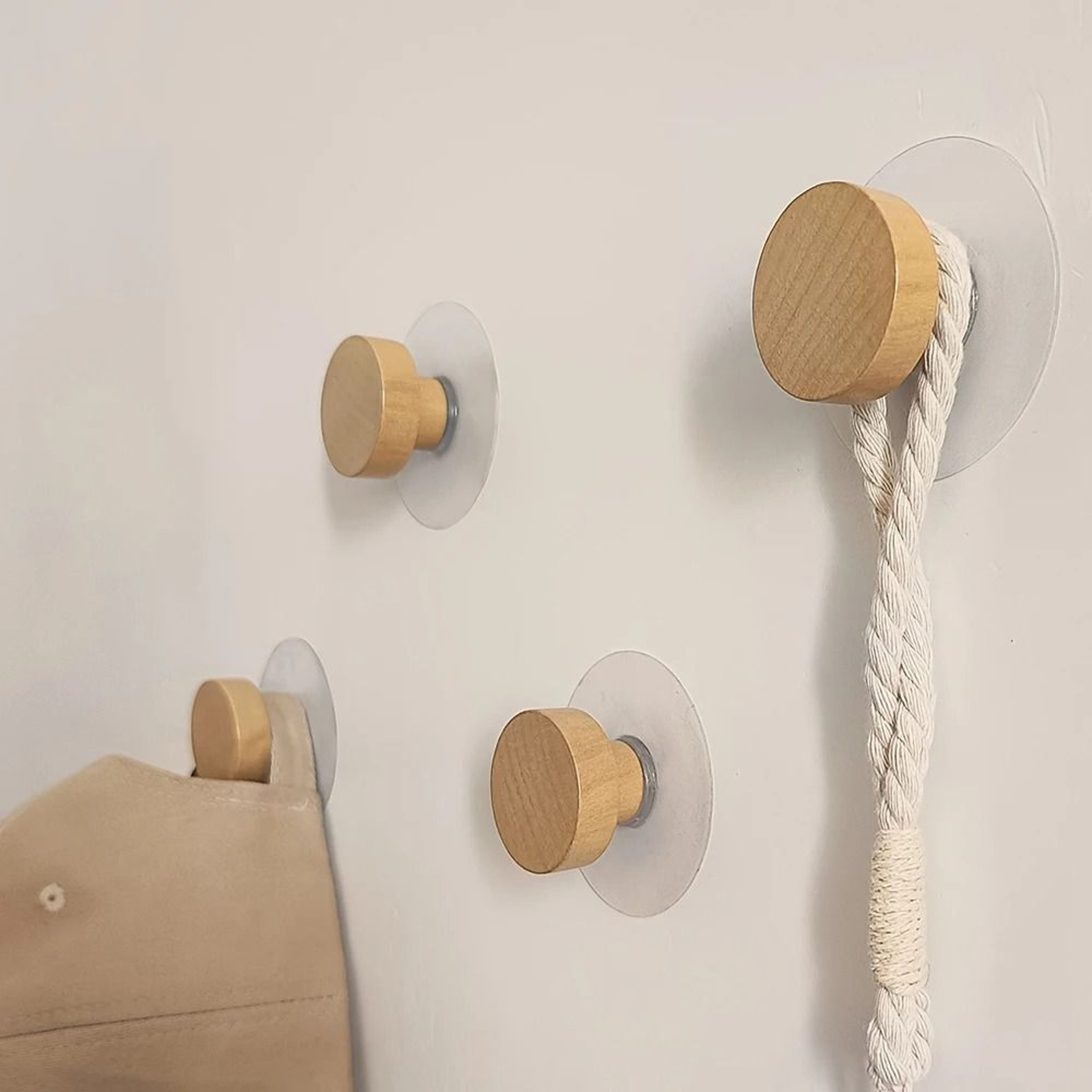 Wooden Sticky Hat Hooks Adhesive Wall Hanger Pegs For Door Closet And Bathroom 6