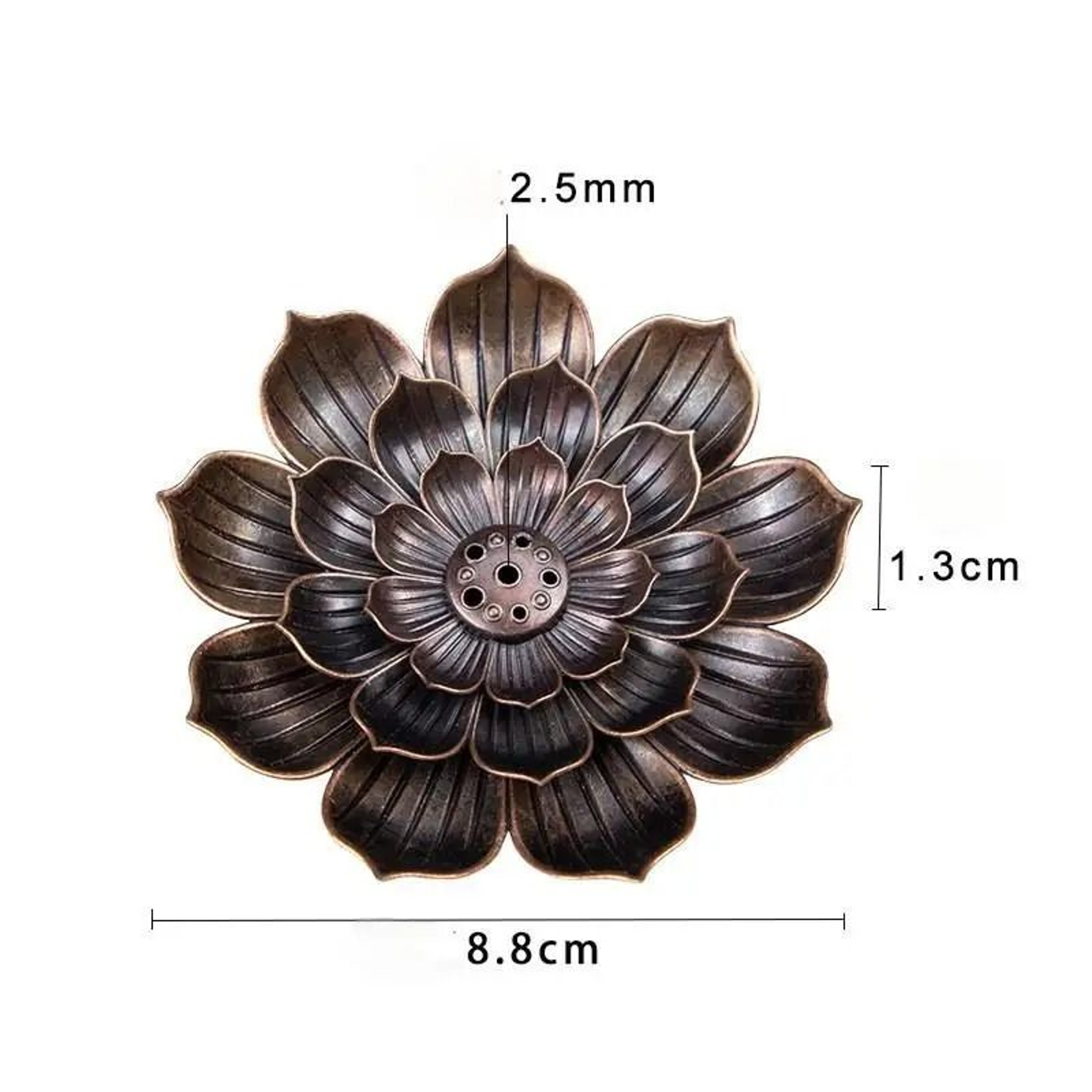 Bronze Lotus Incense Burner Plate Alloy Stick Holder For Meditation And Home Decor 4