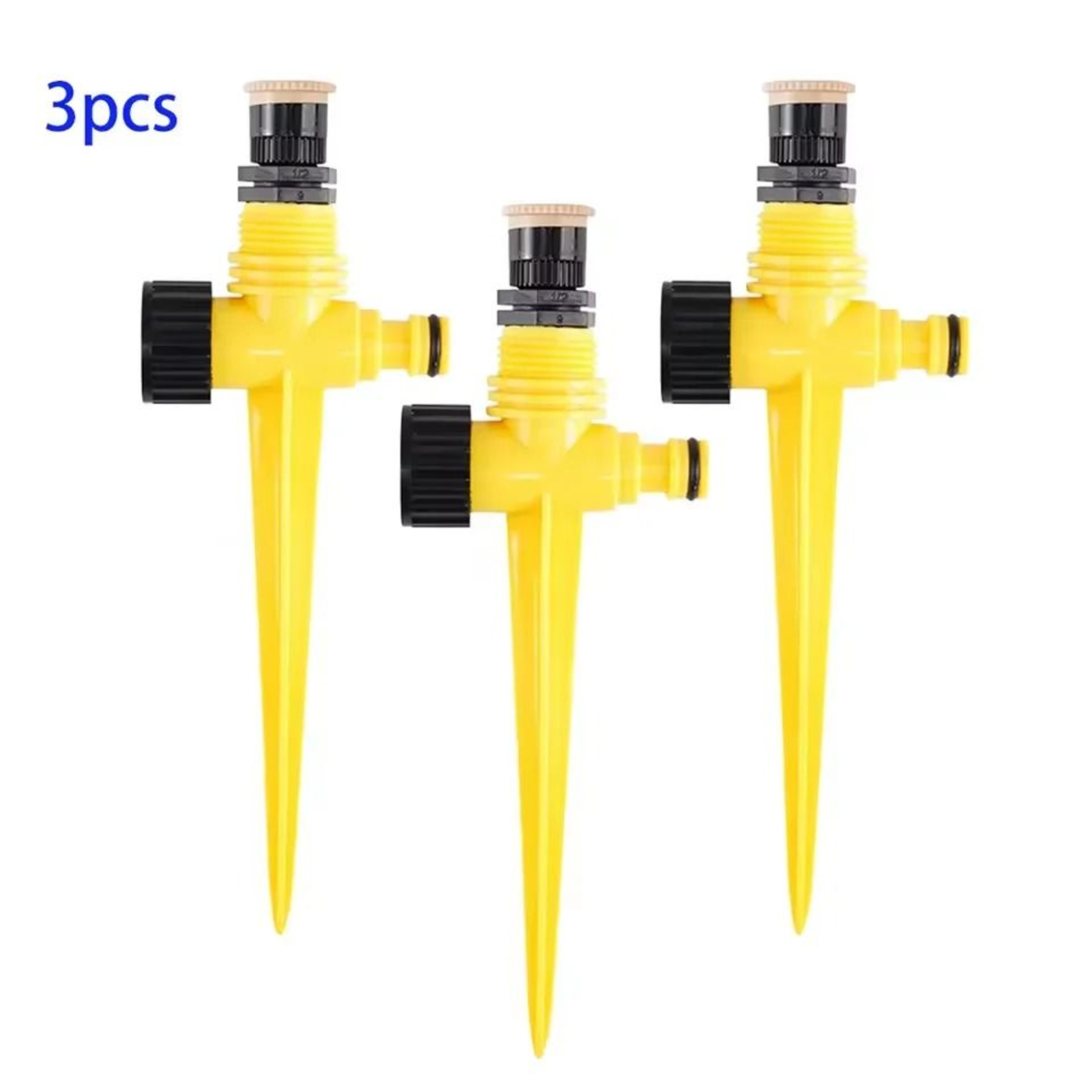 3 Pack 360 Degree Rotating Garden Sprinkler Adjustable Irrigation Watering System With Buried Plug 7