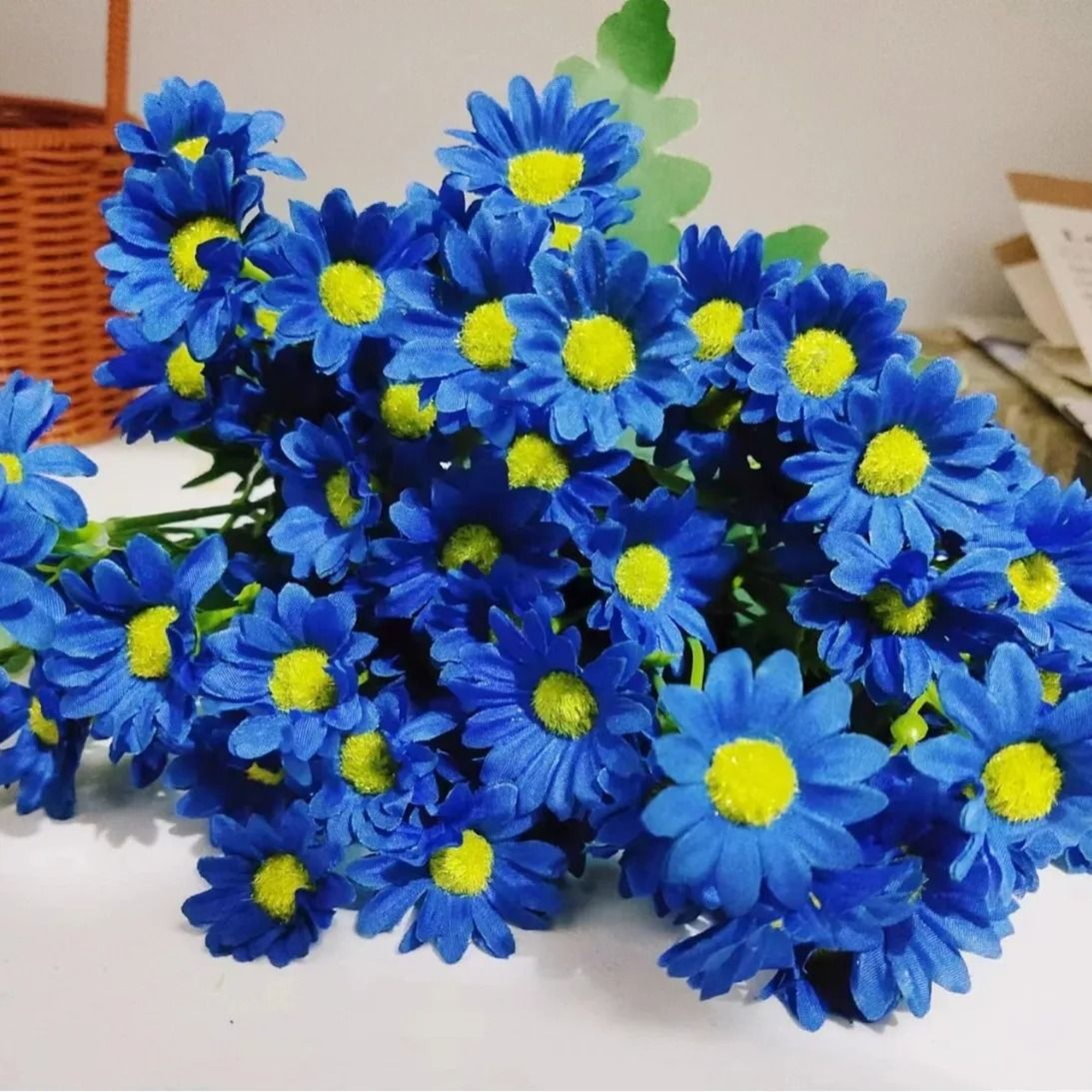 21 Head Artificial Daisy And Sunflower Bouquet Silk Chamomile Flowers For Wedding And Home DIY Deco 16