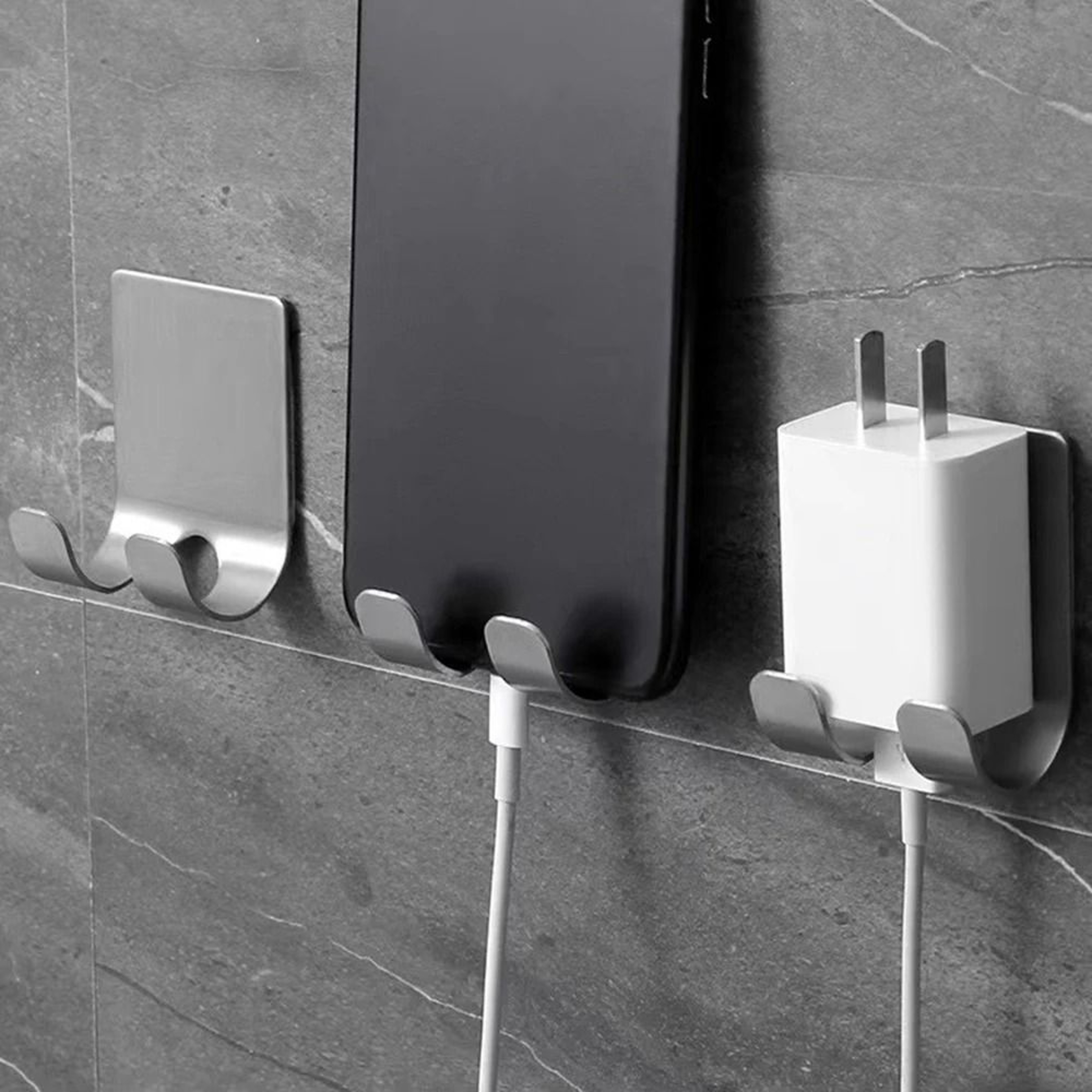 2 Pack Stainless Steel Razor Holder Bathroom Shaver Stand Wall Hook Organizer For Men 0
