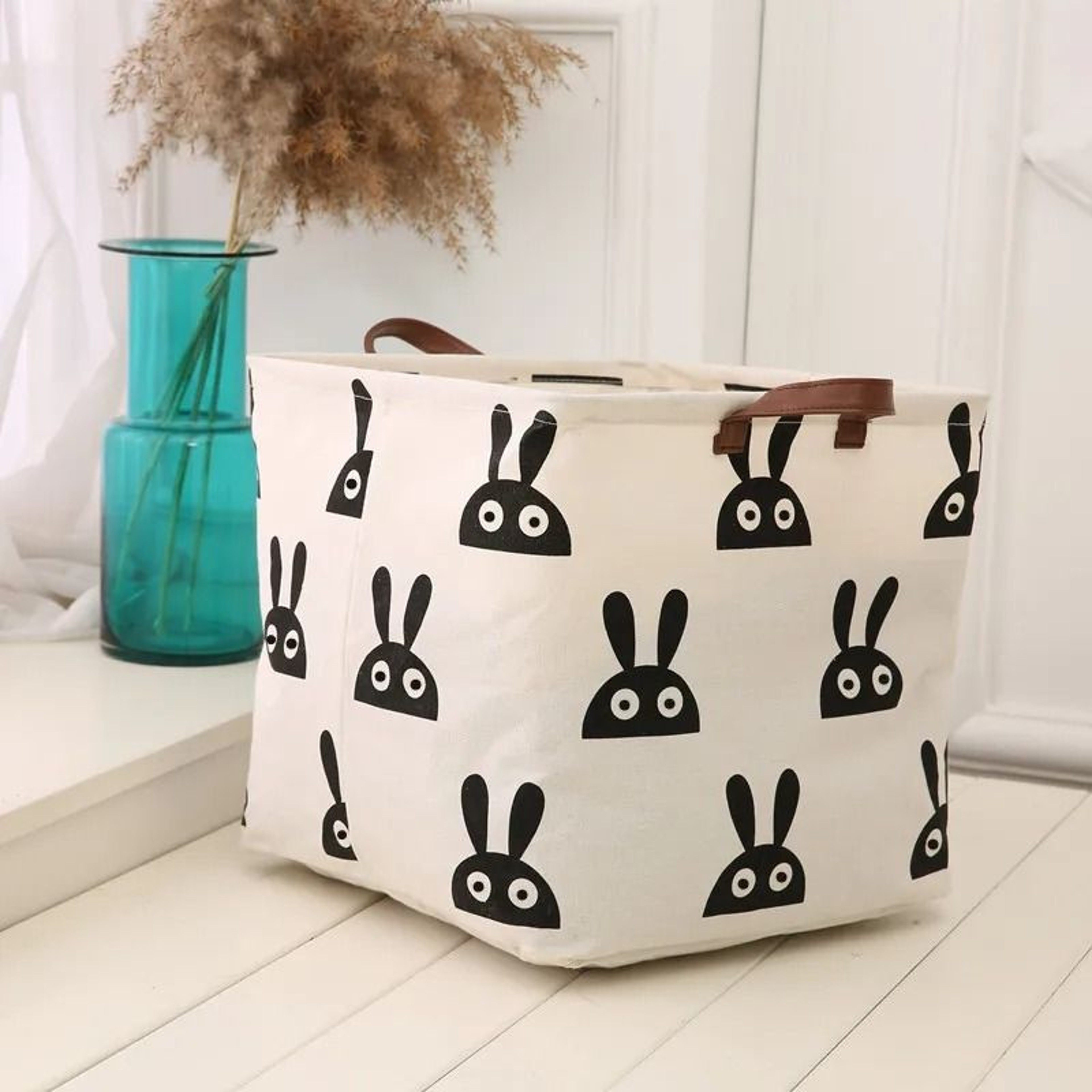 Foldable Cotton Linen Laundry Basket Storage Organizer Bag For Dirty Clothes And Household Sundries 2