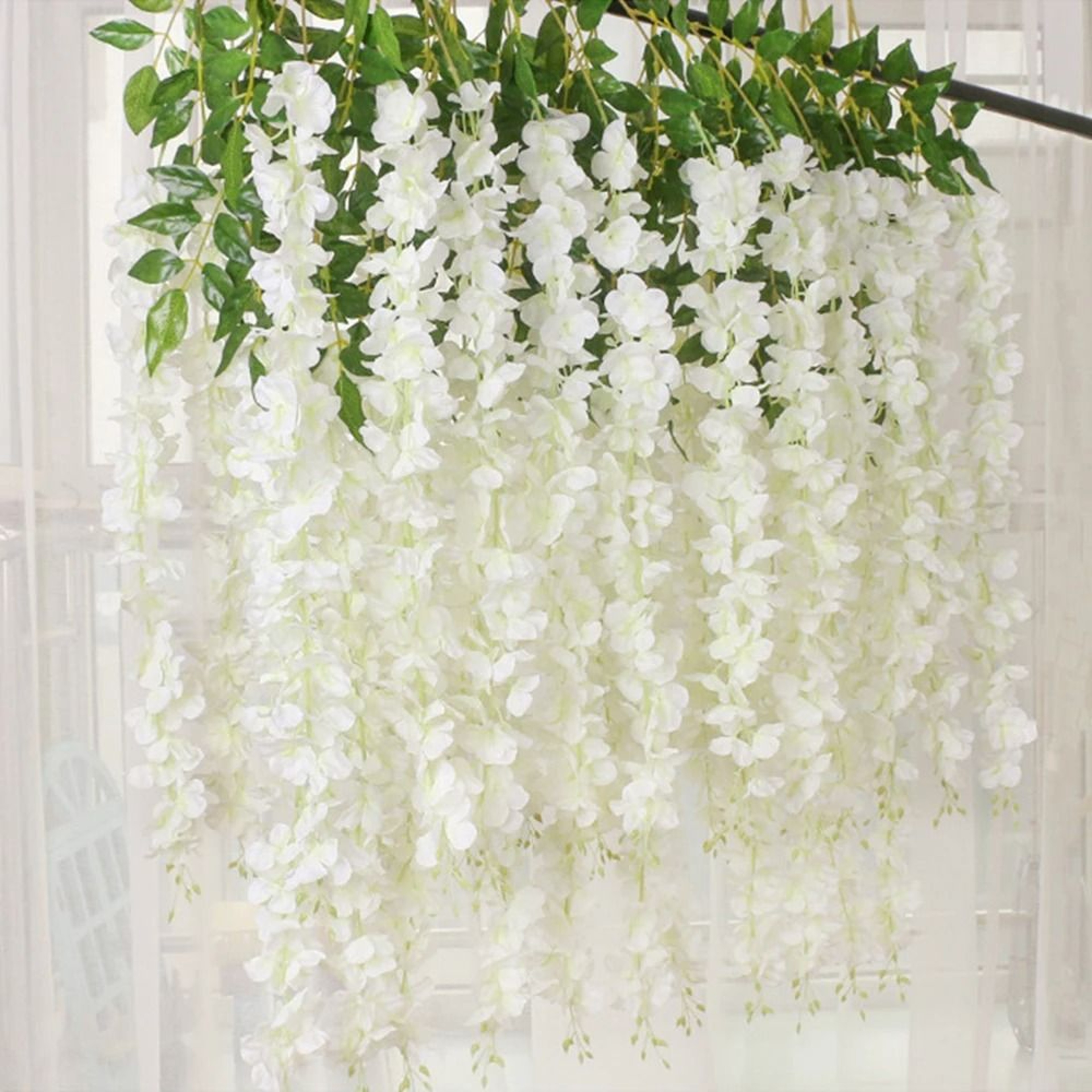 Artificial Wisteria Hanging Garland 12 Piece Flower Strings For Wedding Arch Garden And Home Party  0