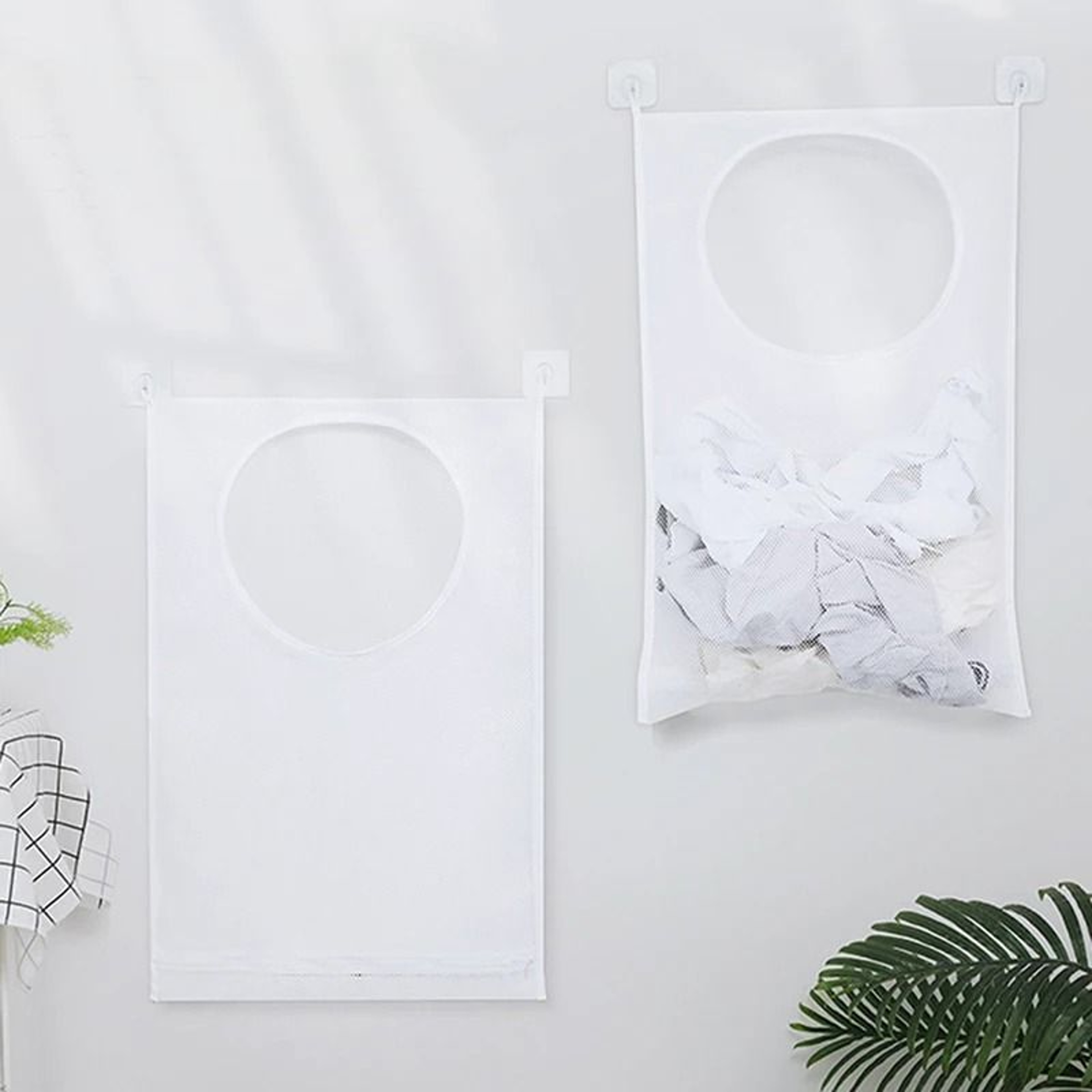 Hanging Laundry Hamper Bag With Bottom Zipper Large Mesh Dirty Clothes Organizer For Bathroom Dorm  2