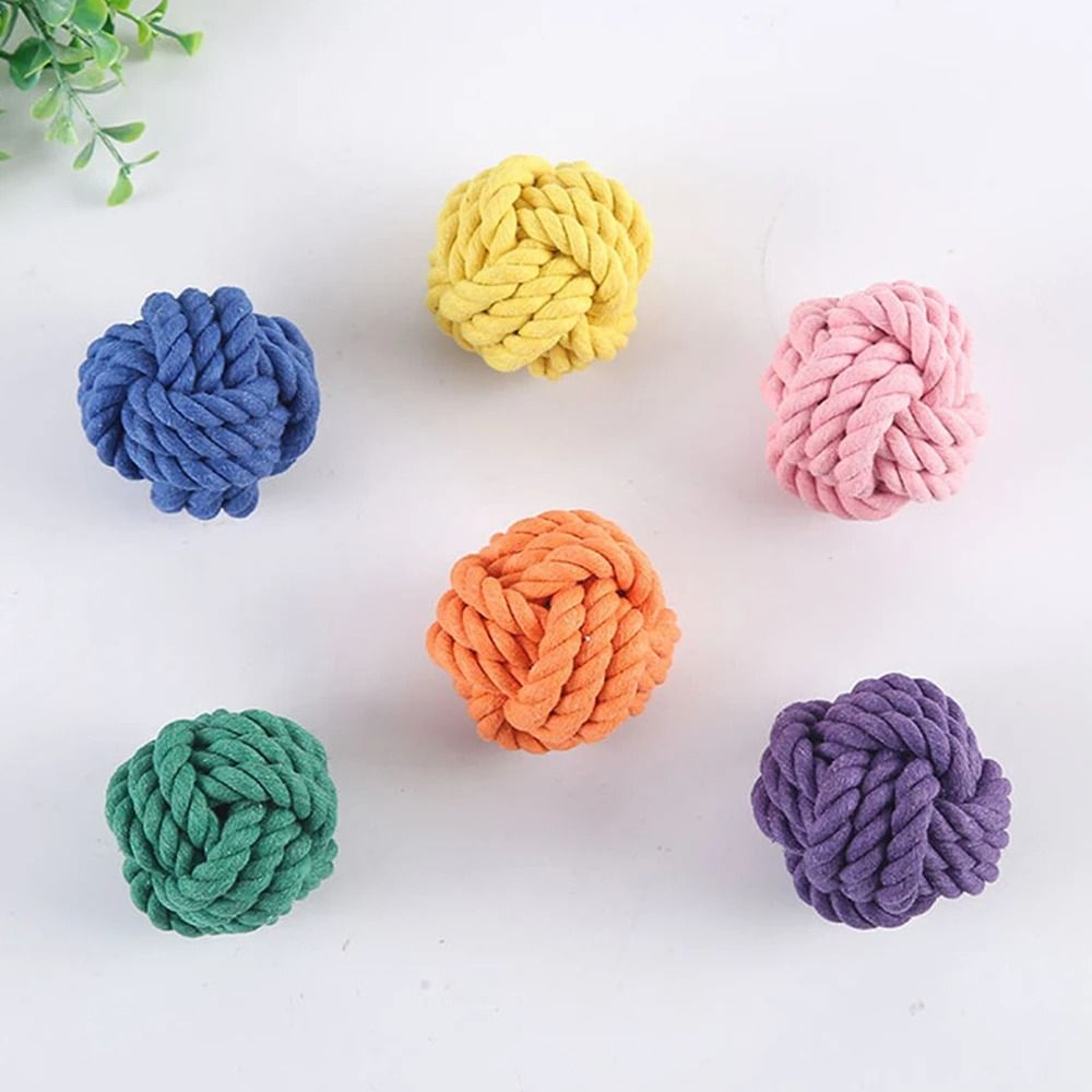 Cotton Rope Ball Dog Chew Toy Bite Resistant Teeth Cleaning Puppy Training Ball 0