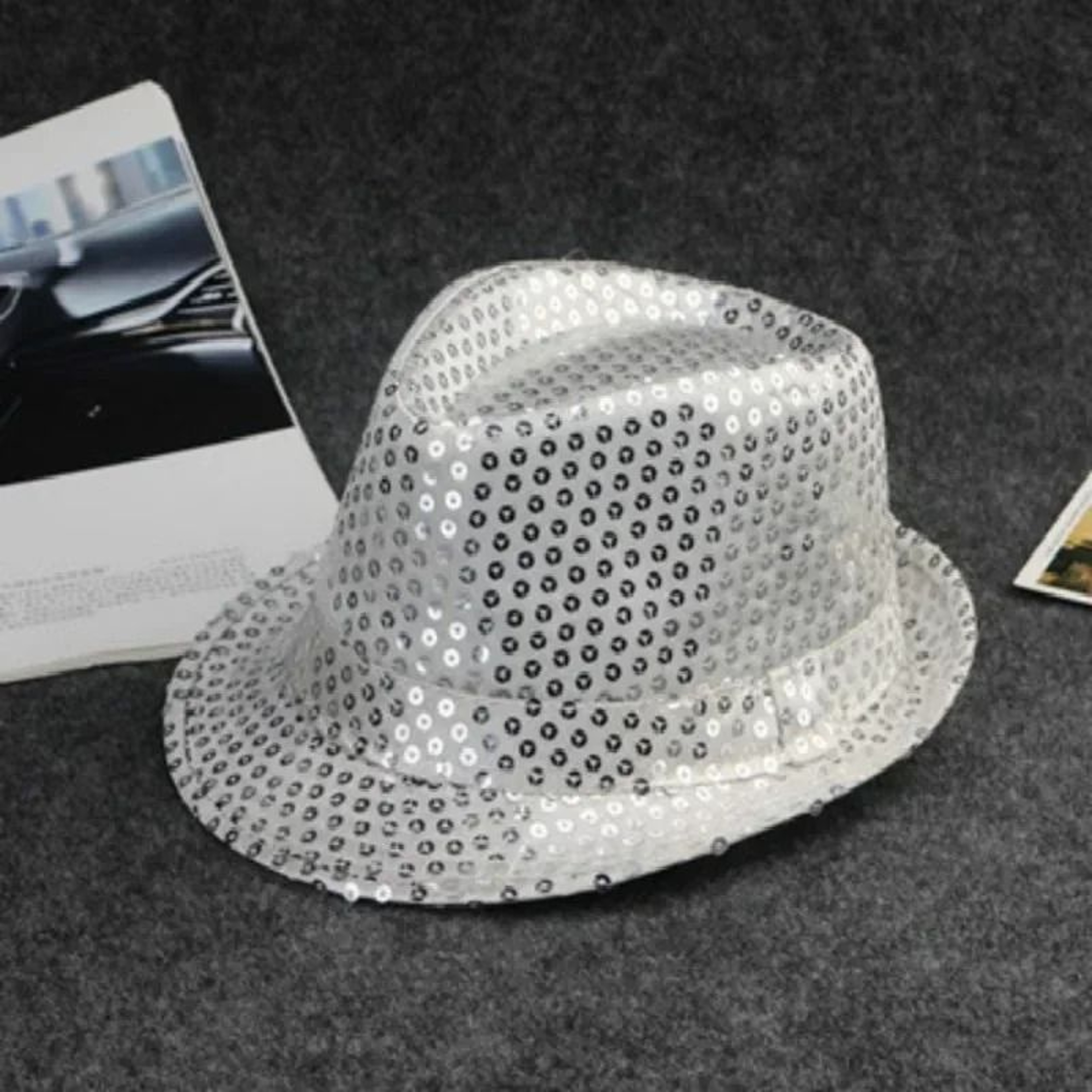 Sequined Top Hat For Adults And Kids Sparkly Party Dance Performance Costume Hat 1