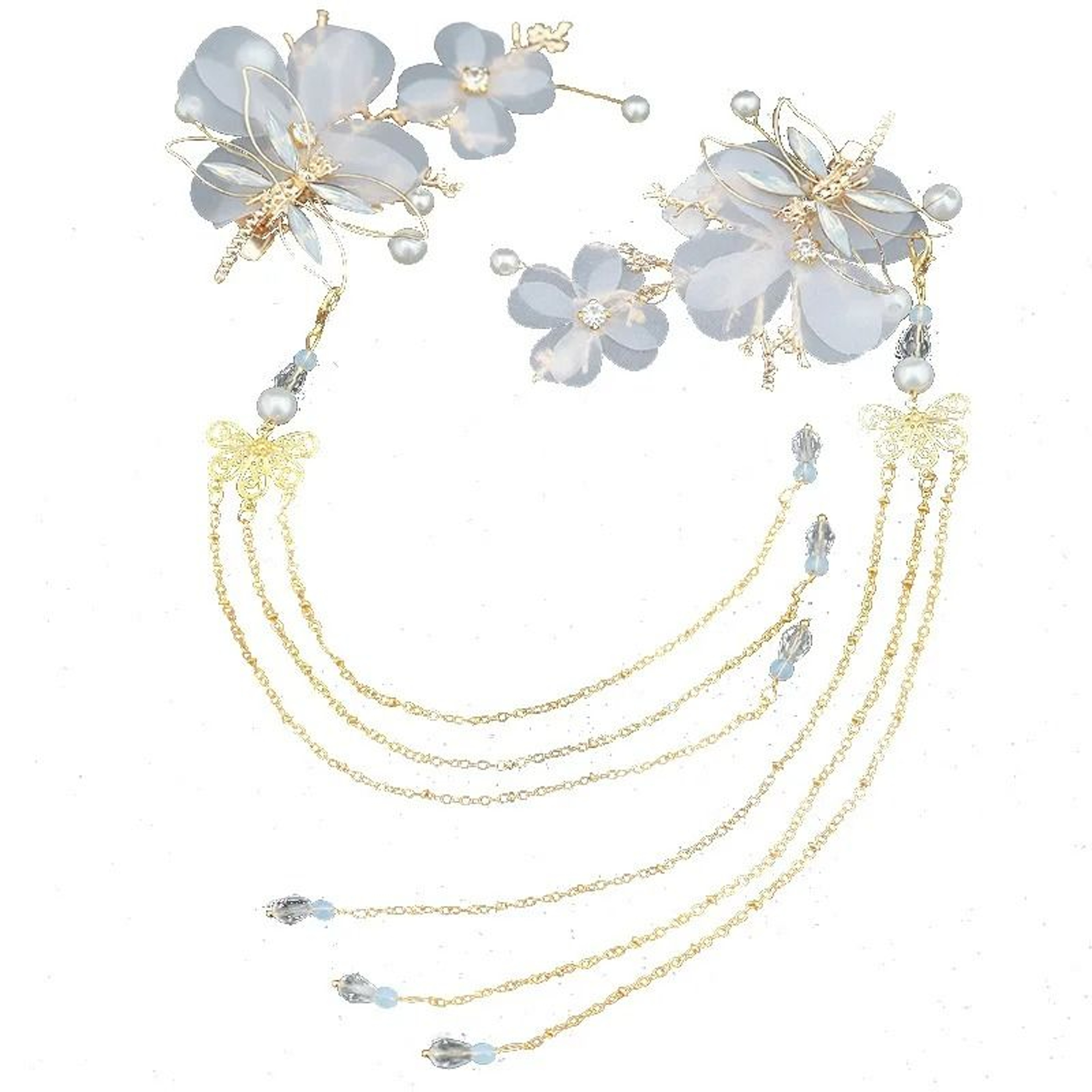 Classic Crystal Pearl Floral Bridal Hair Comb 1