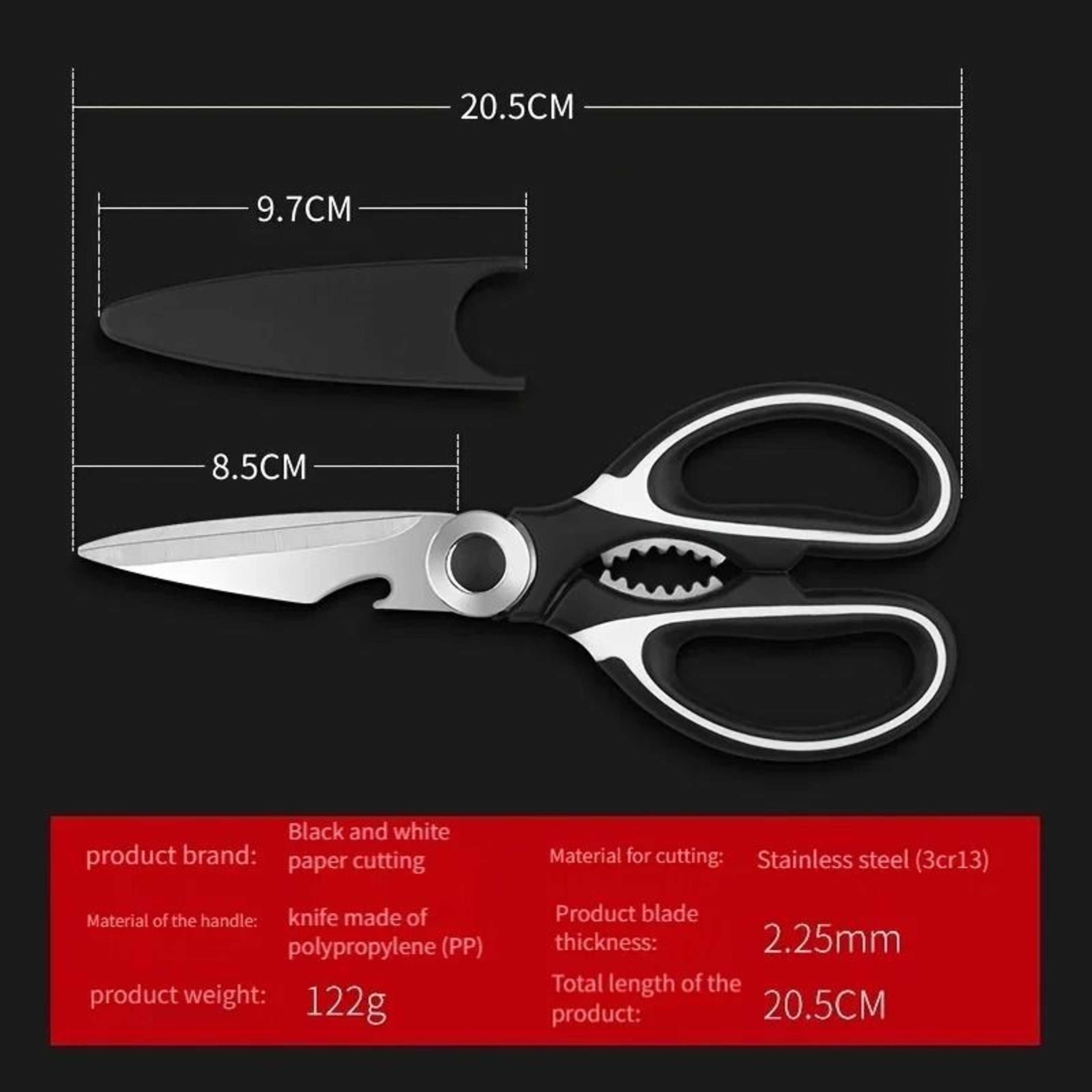 HeavyDuty Multifunctional Stainless Steel Kitchen Scissors 3