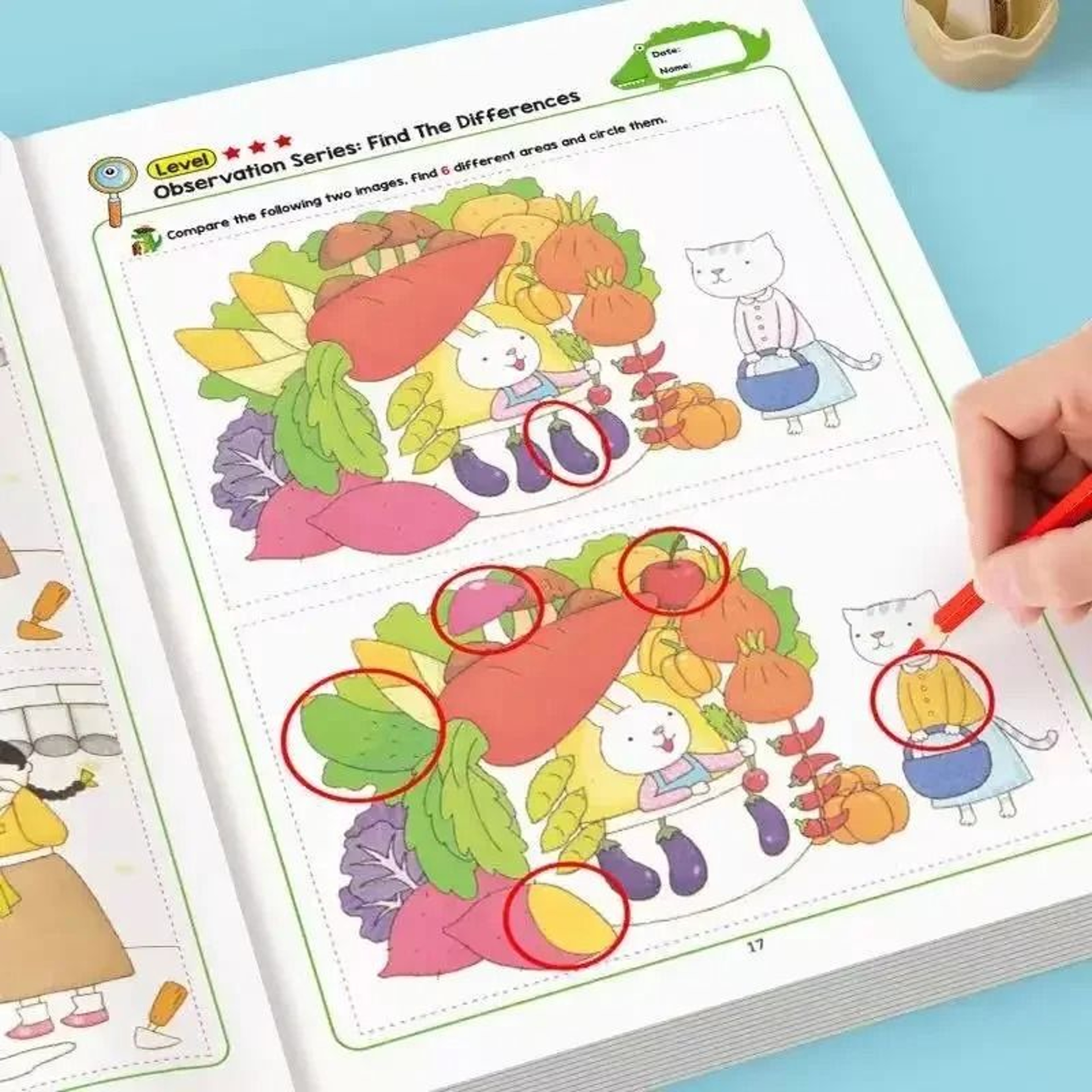 32 Page Interactive Learning Book Game For Kids Finding Differences Drawing Notebook 2