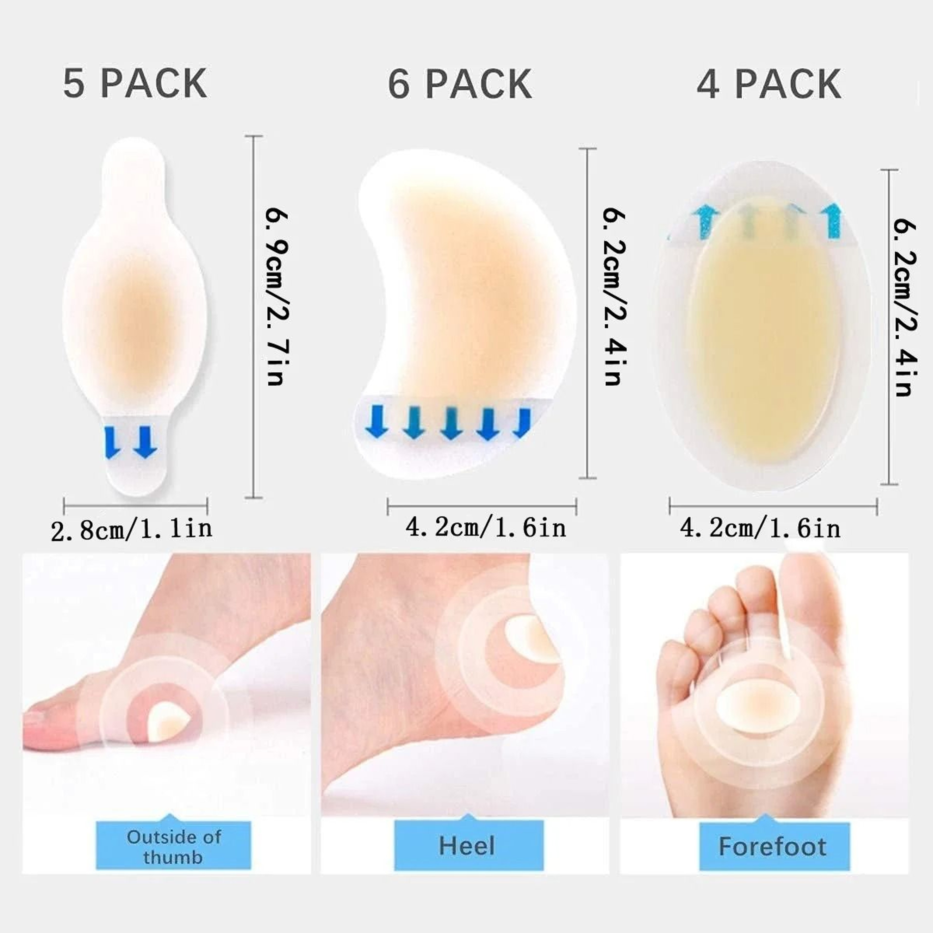15 Piece Invisible Hydrocolloid Gel Blister Plasters And Cushion Bandages 2