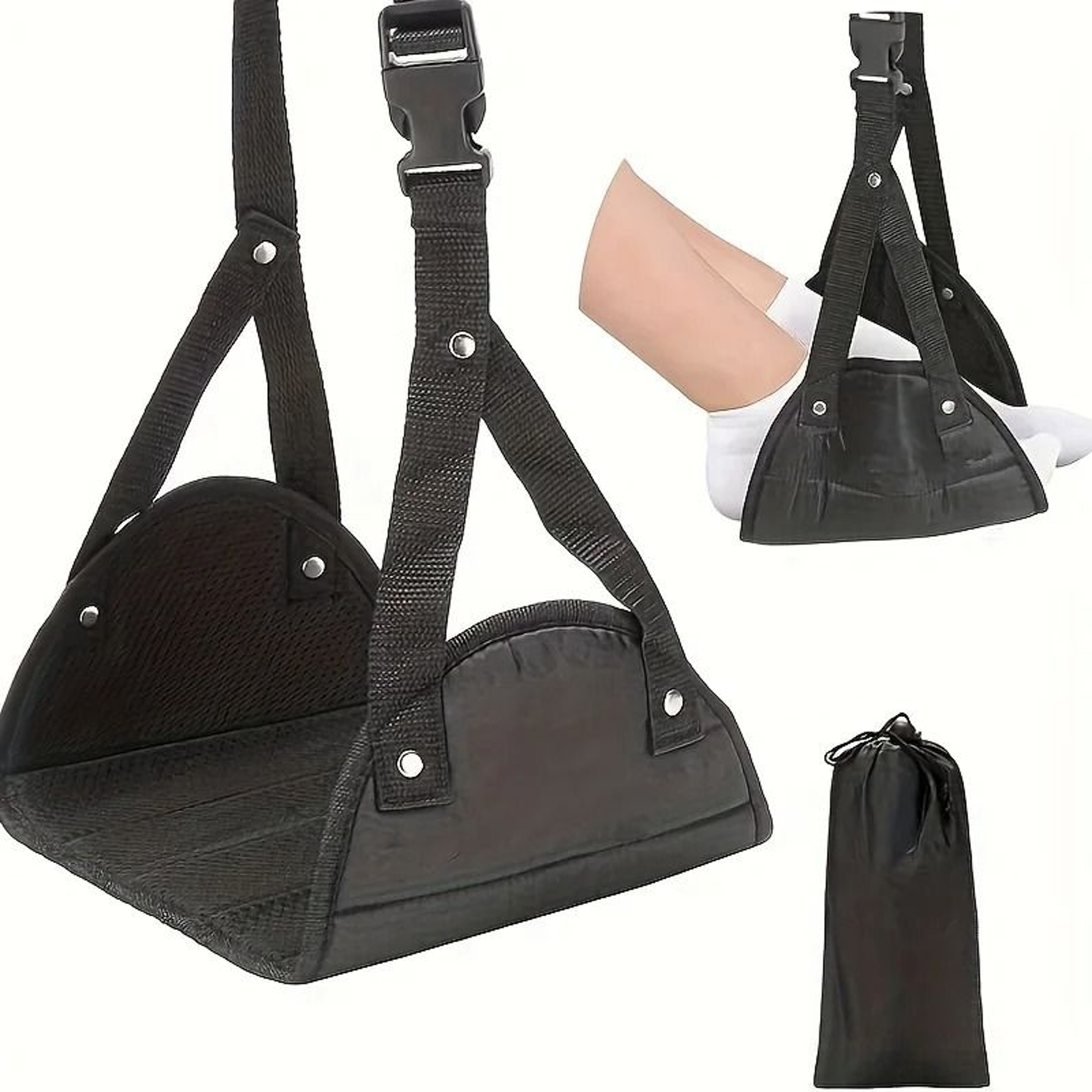 Ergonomic Airplane Footrest Portable Travel Hammock For Long Distance Flights 0