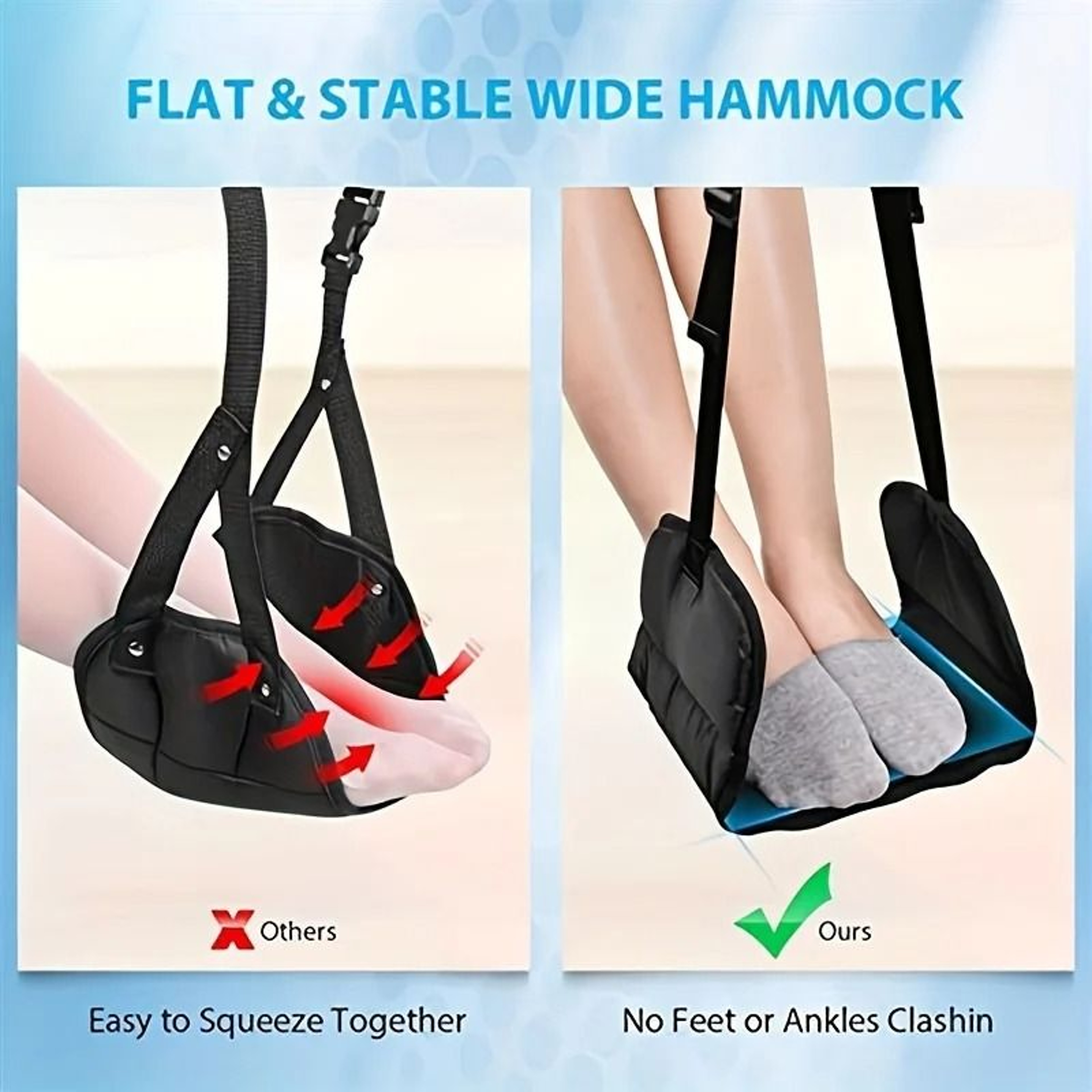 Ergonomic Airplane Footrest Portable Travel Hammock For Long Distance Flights 1